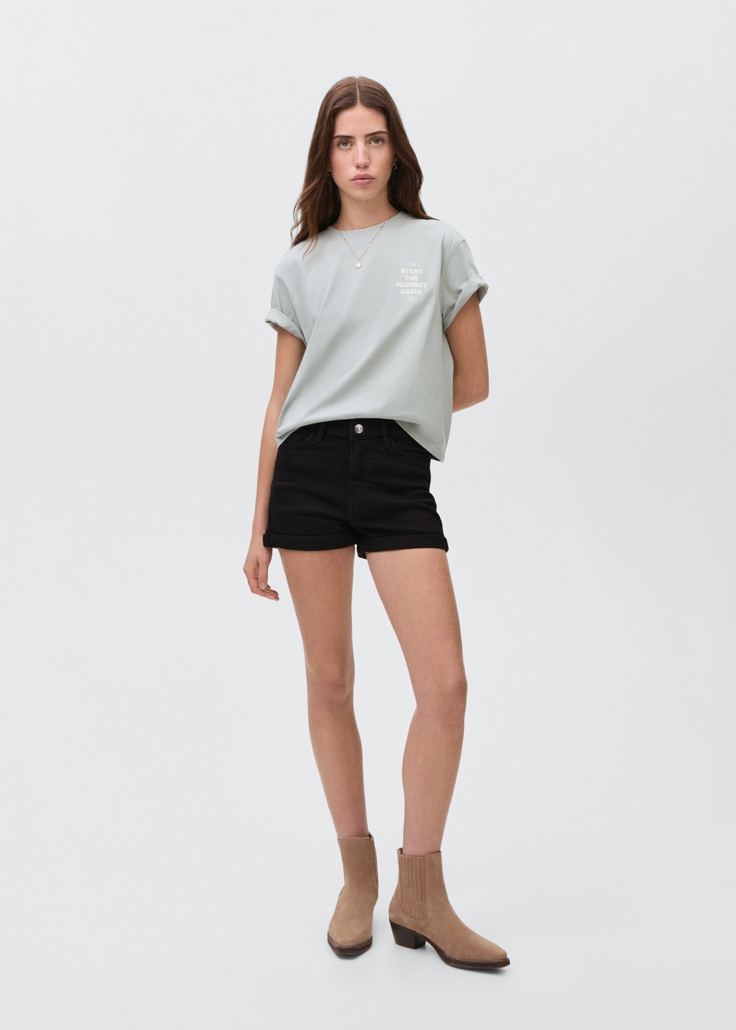Straight-fit denim shorts - General plane