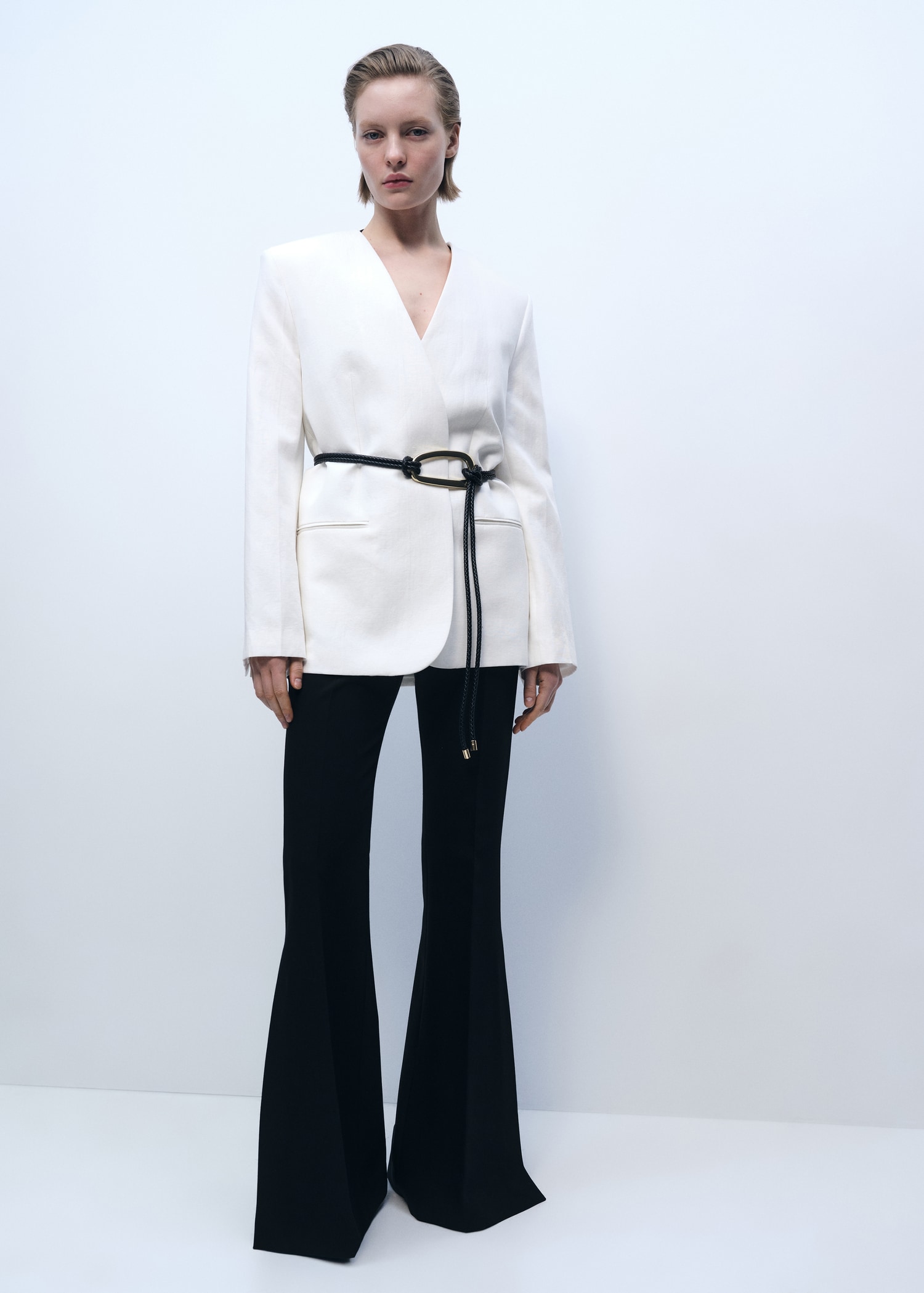 Maxi wide leg suit trousers - Main Image