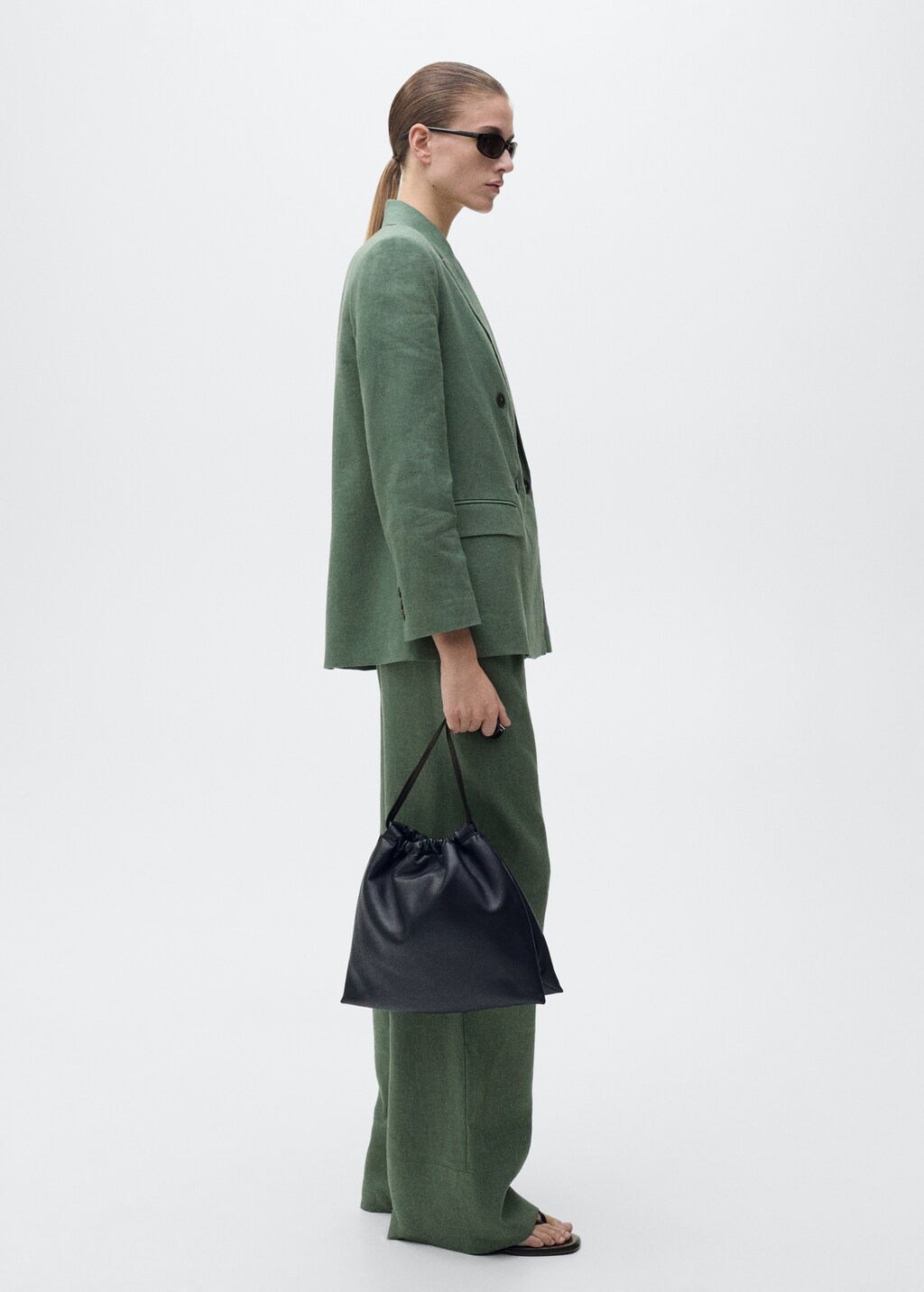 Straight linen-blend pants - image 2