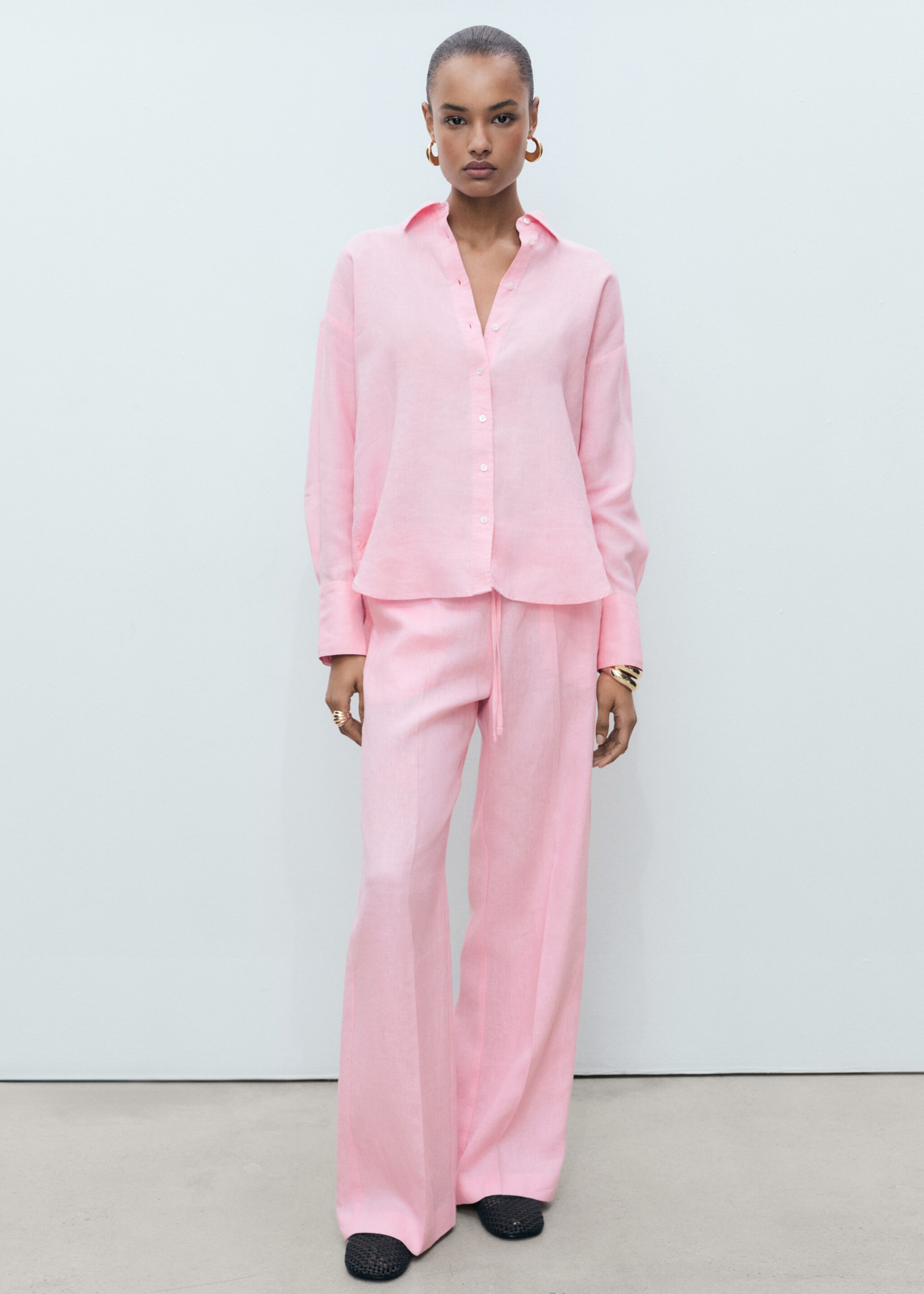 Linen oversized shirt - General plane