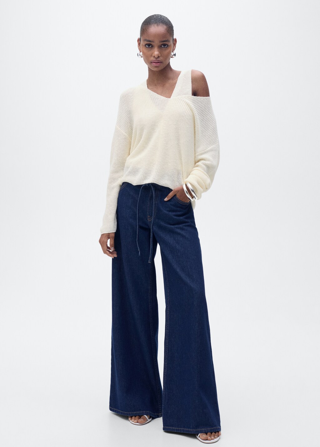 V-neck knit sweater - image 2