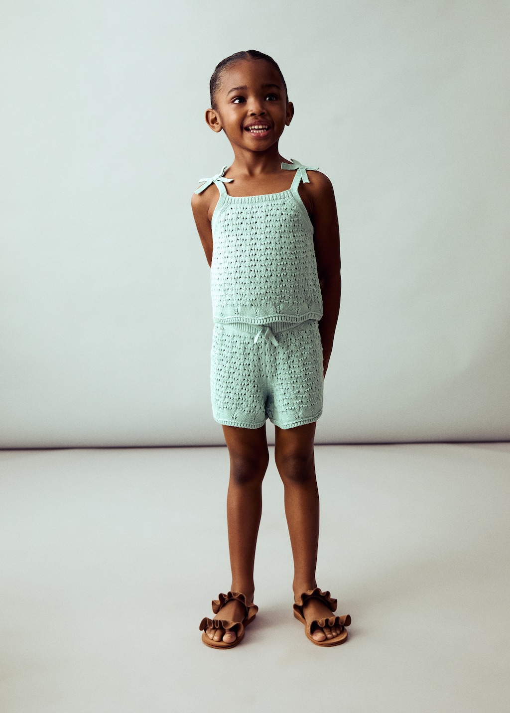Crochet top with straps - Kids | MANGO USA