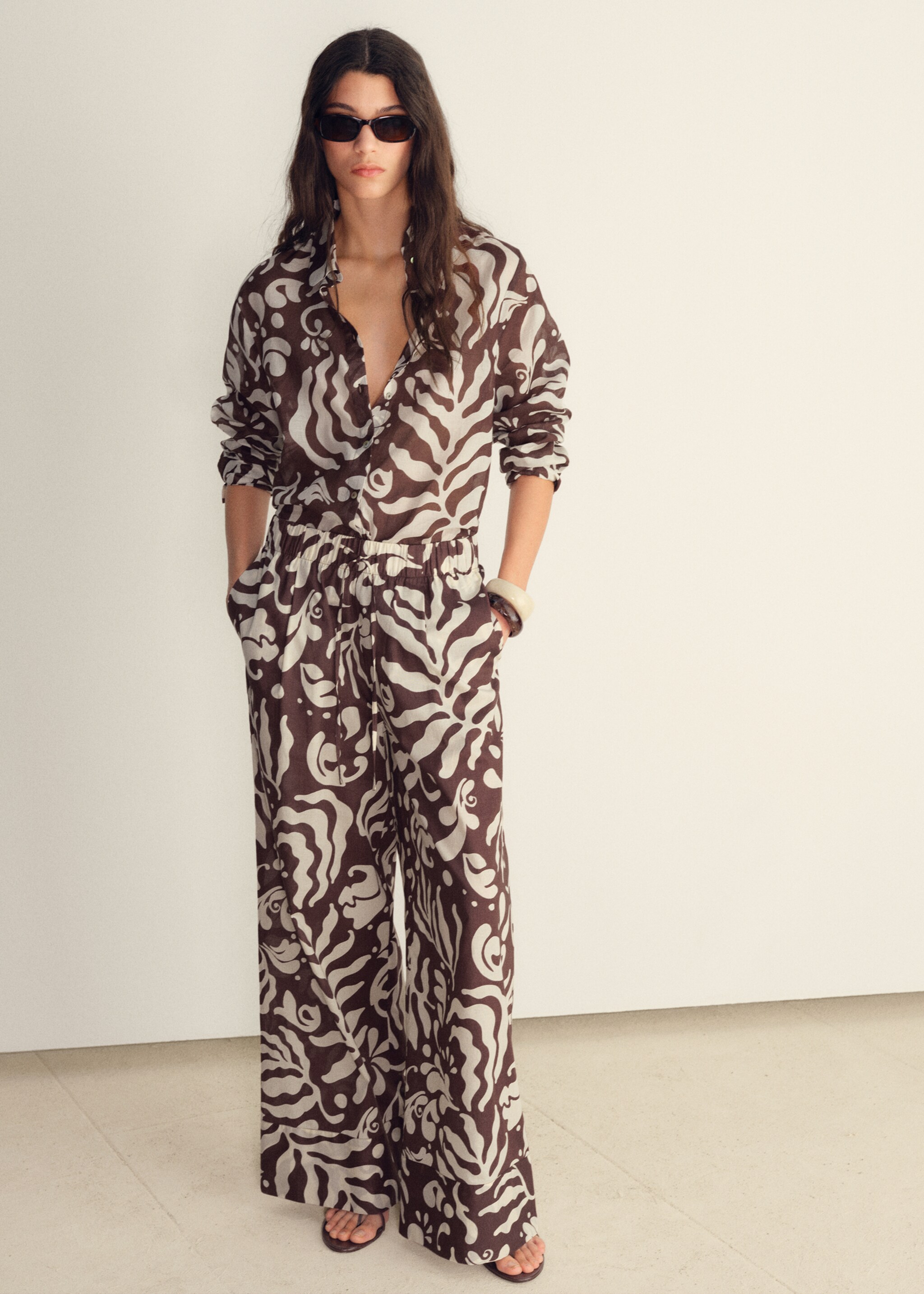 Katoenen blouse met print - Overzichtstekening