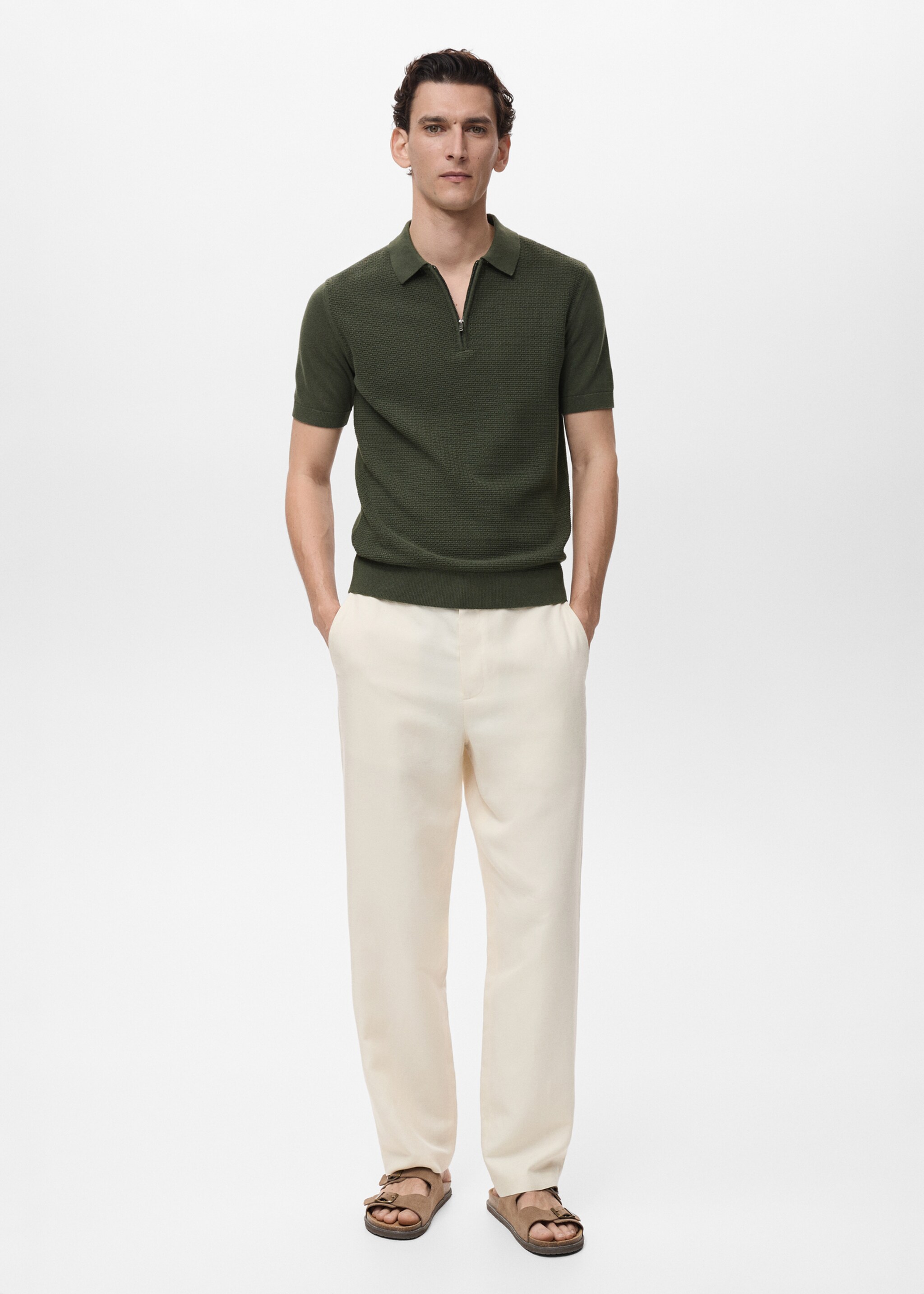 Polo maille coton ajouré - Plan général