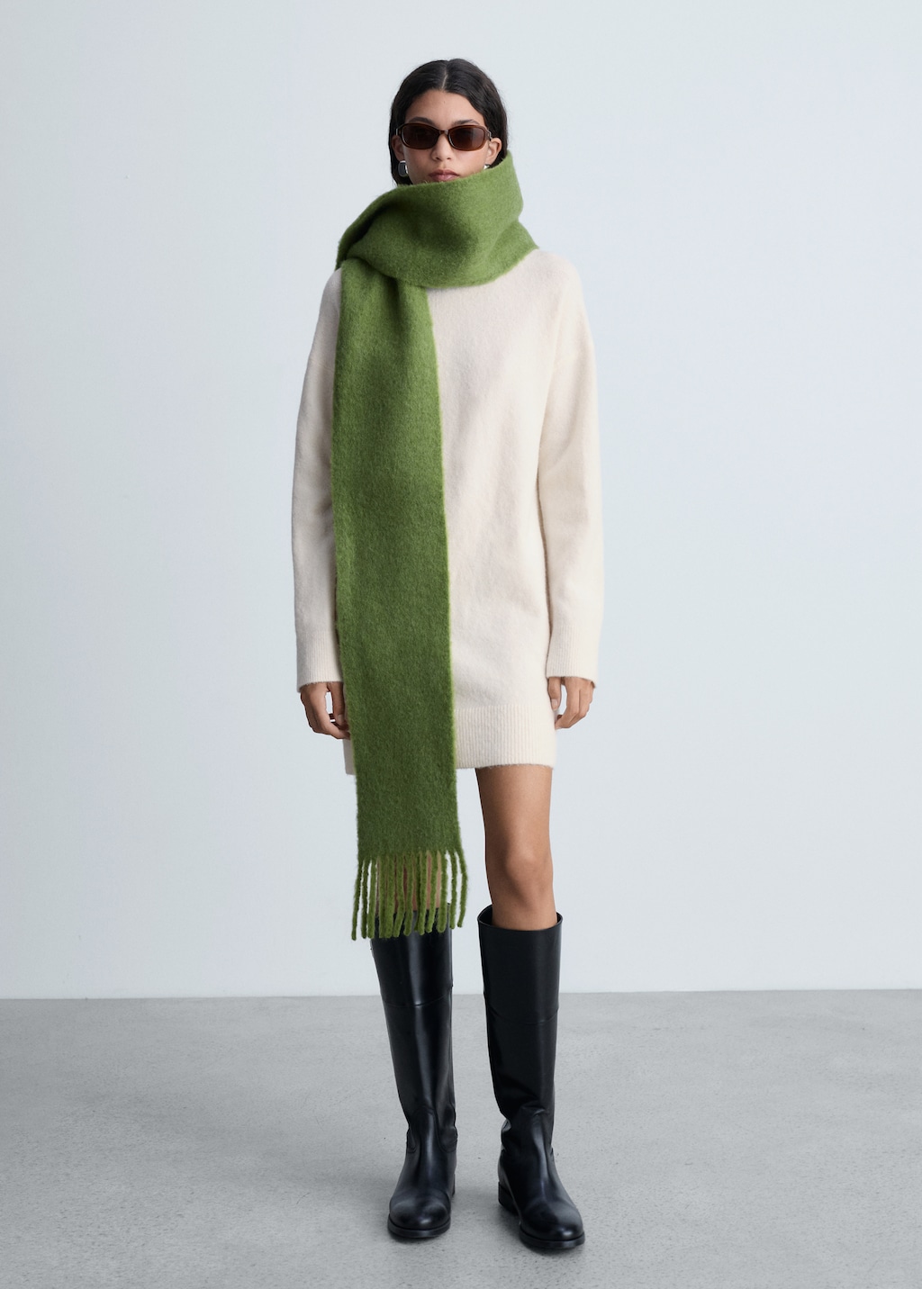 Short knitted turtleneck dress - Women | MANGO USA