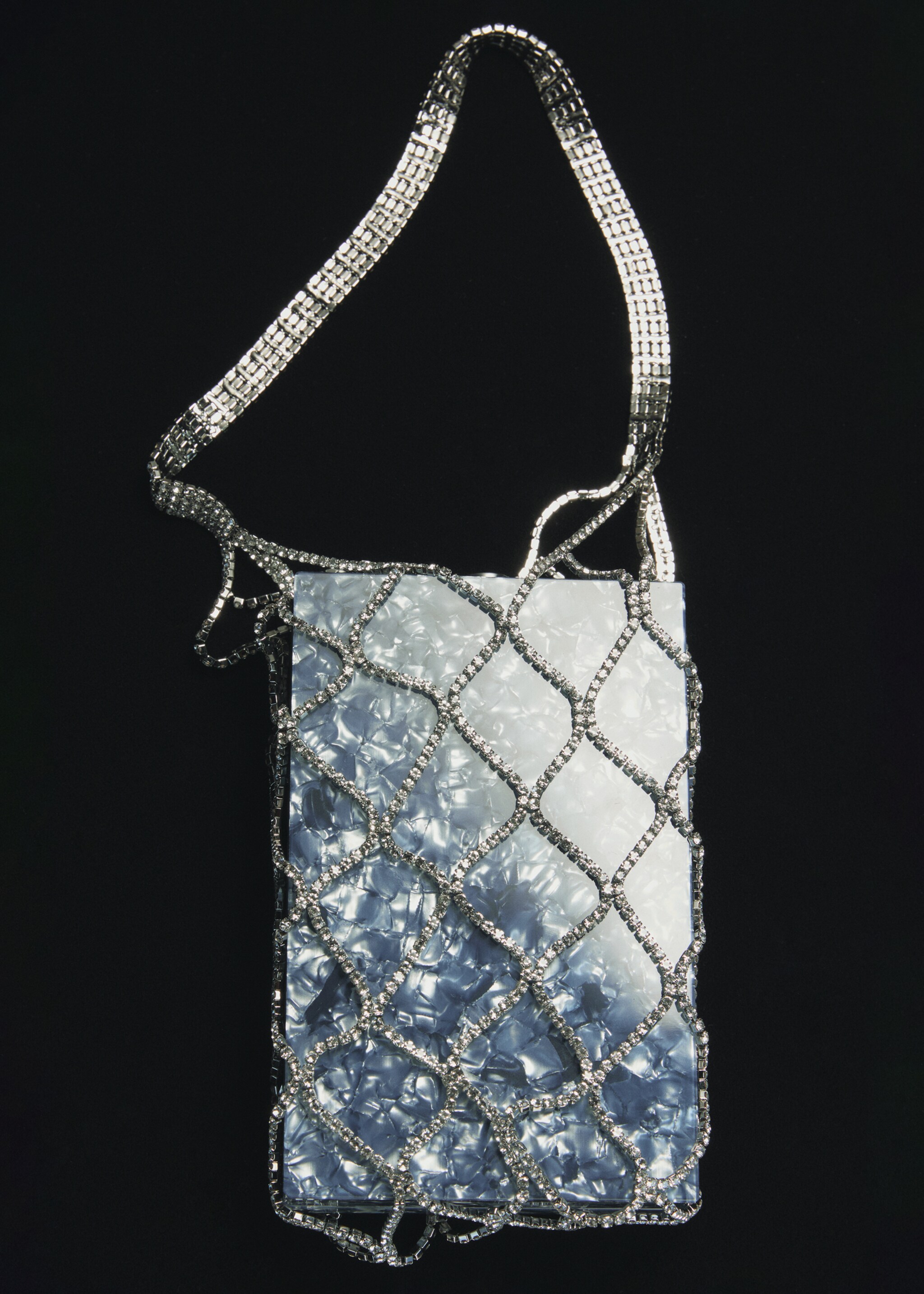 Bolso mano malla cristales - Plano general