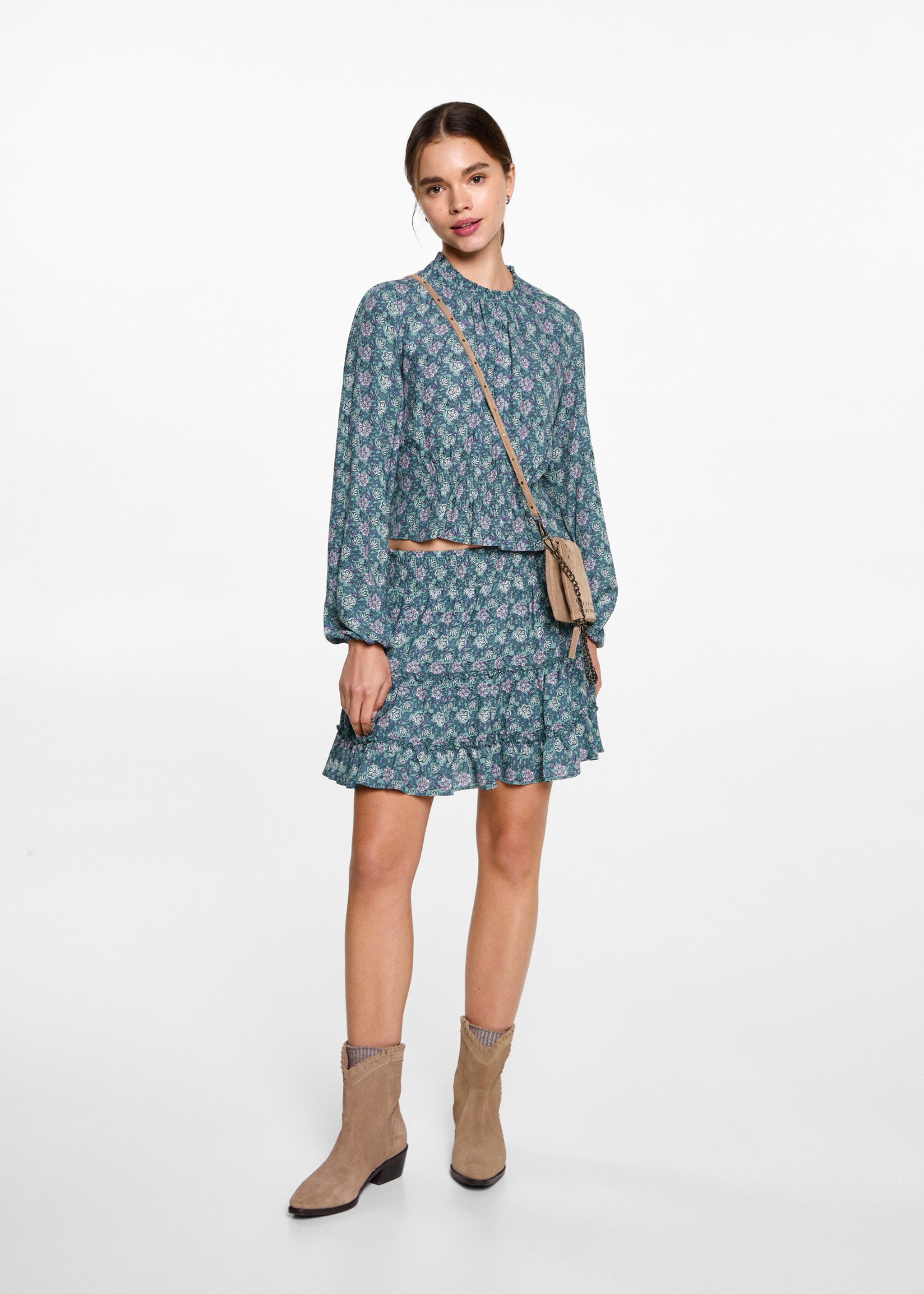 Printed ruffle skirt - General plane