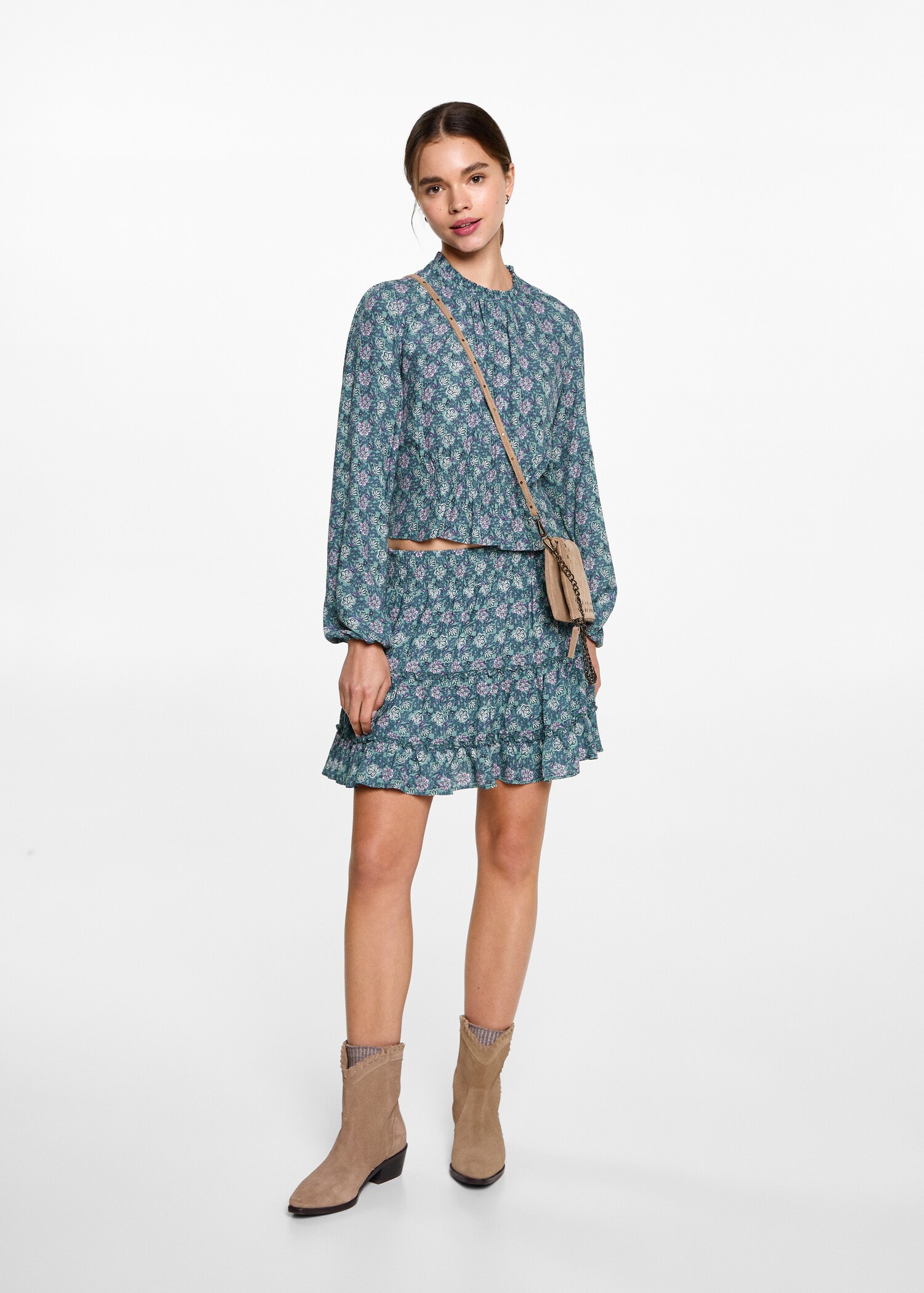 Printed ruffle skirt - General plane