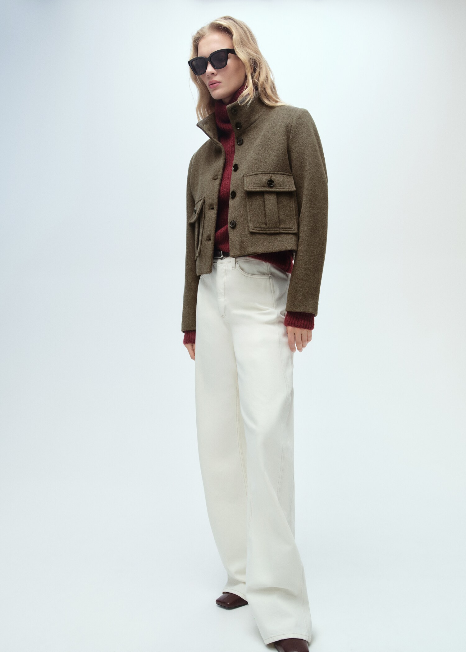 Wool-blend jacket with pockets - General plane