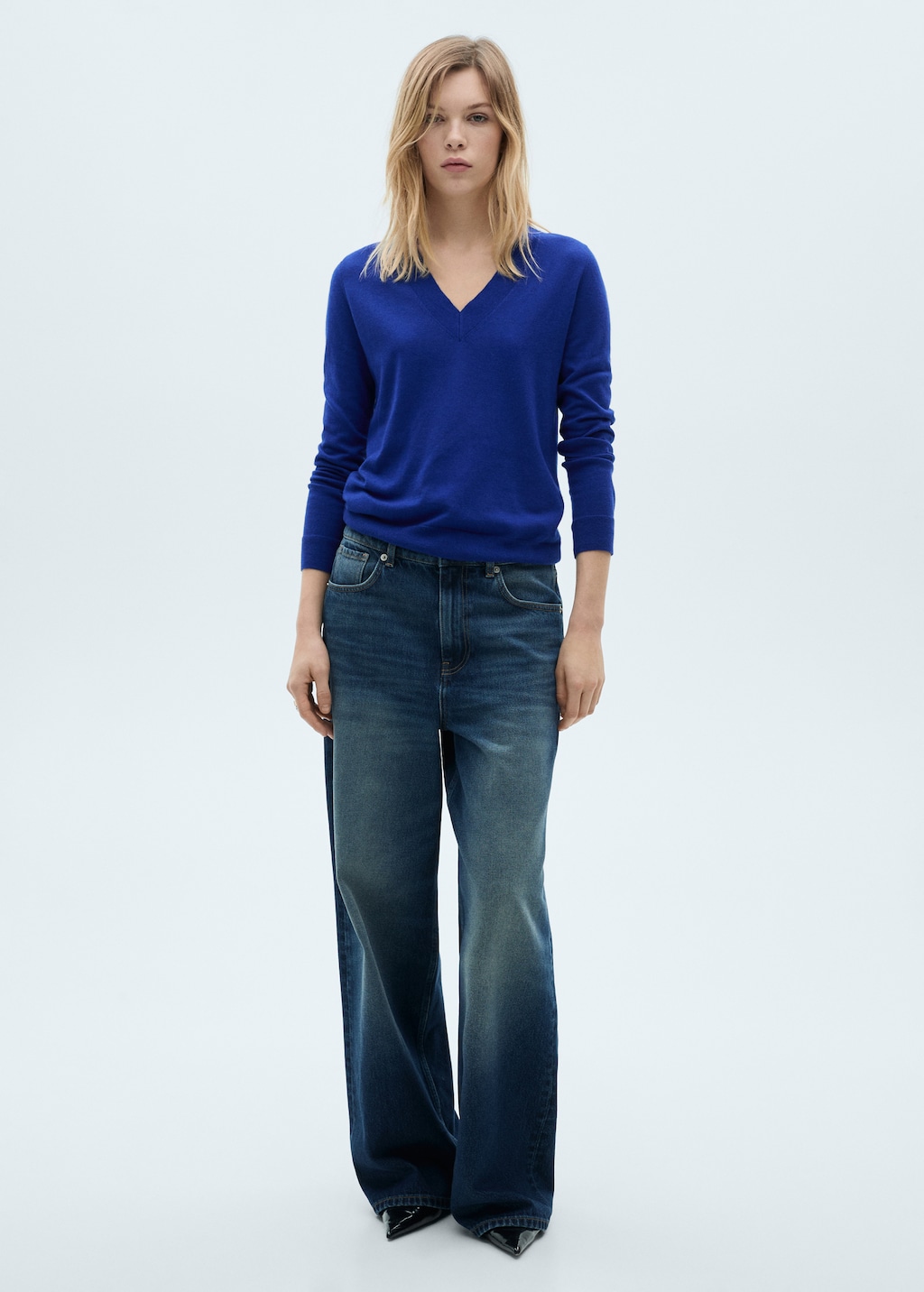 Mango V-neck knit sweater