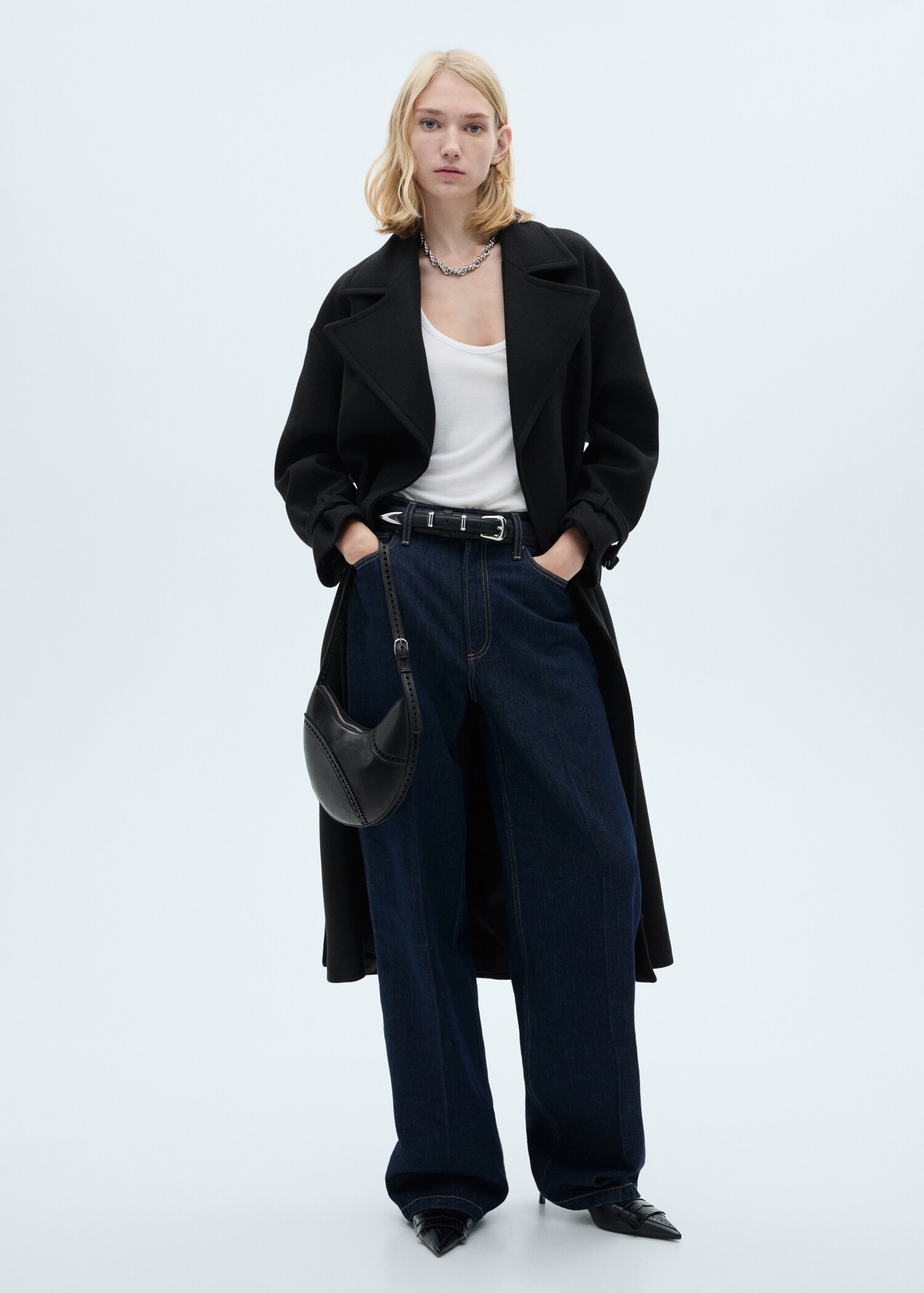 Maxi lapel Manteco wool coat - General plane