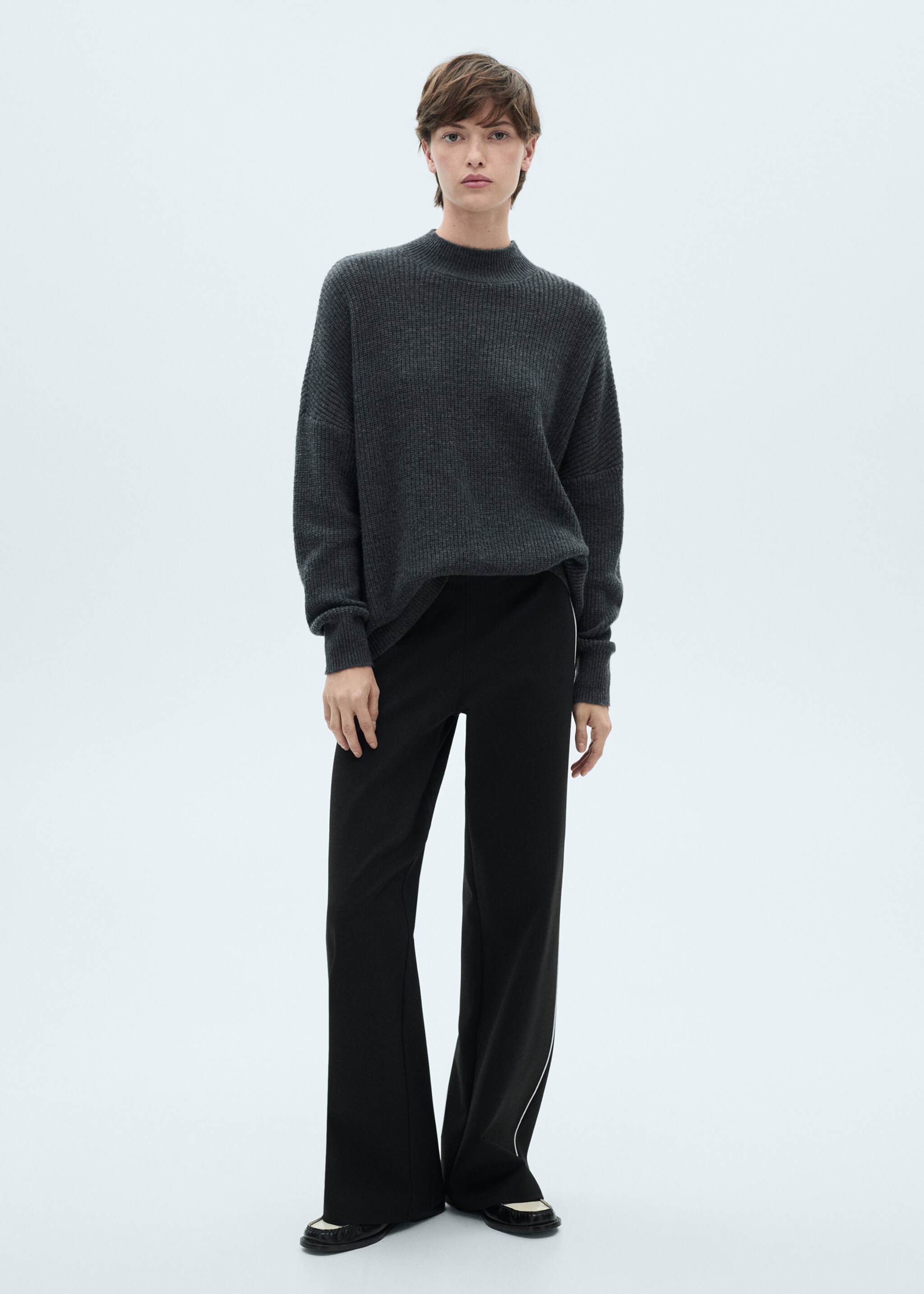 Pantalon maille rayure contrastante - Plan général