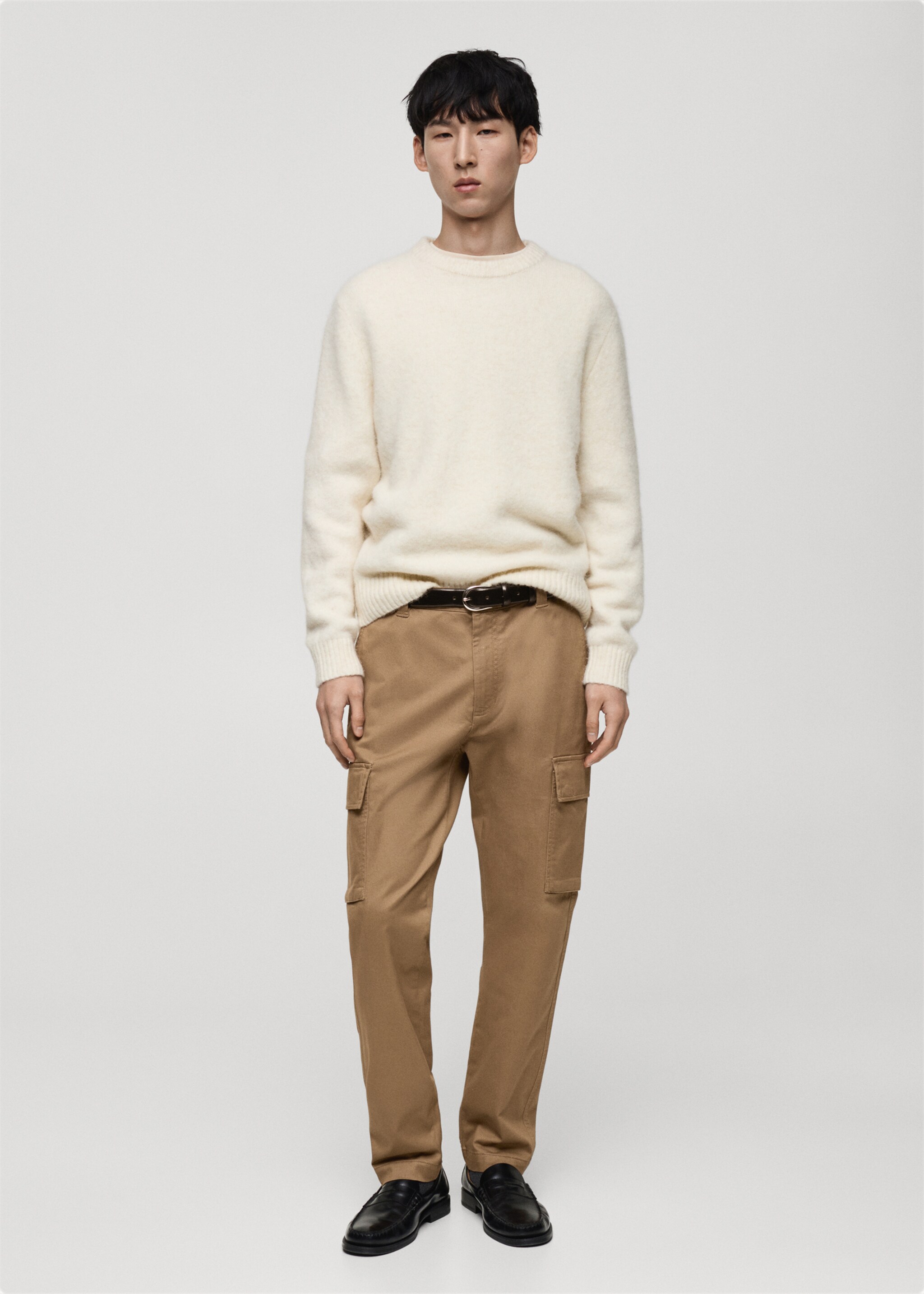 Regular fit cotton cargo pants - General plane