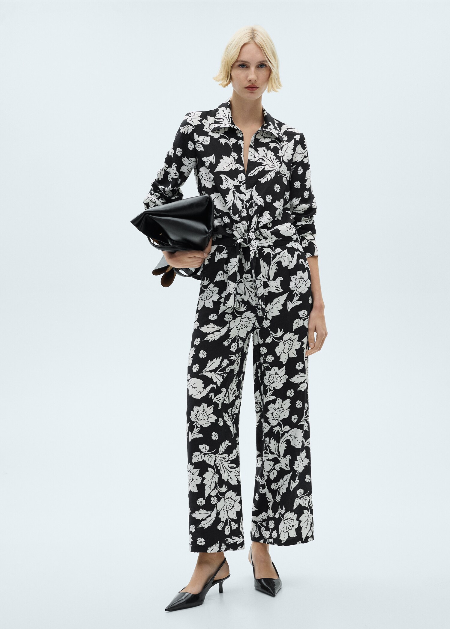 Blouse nœud en imprimé fleuri - Plan général
