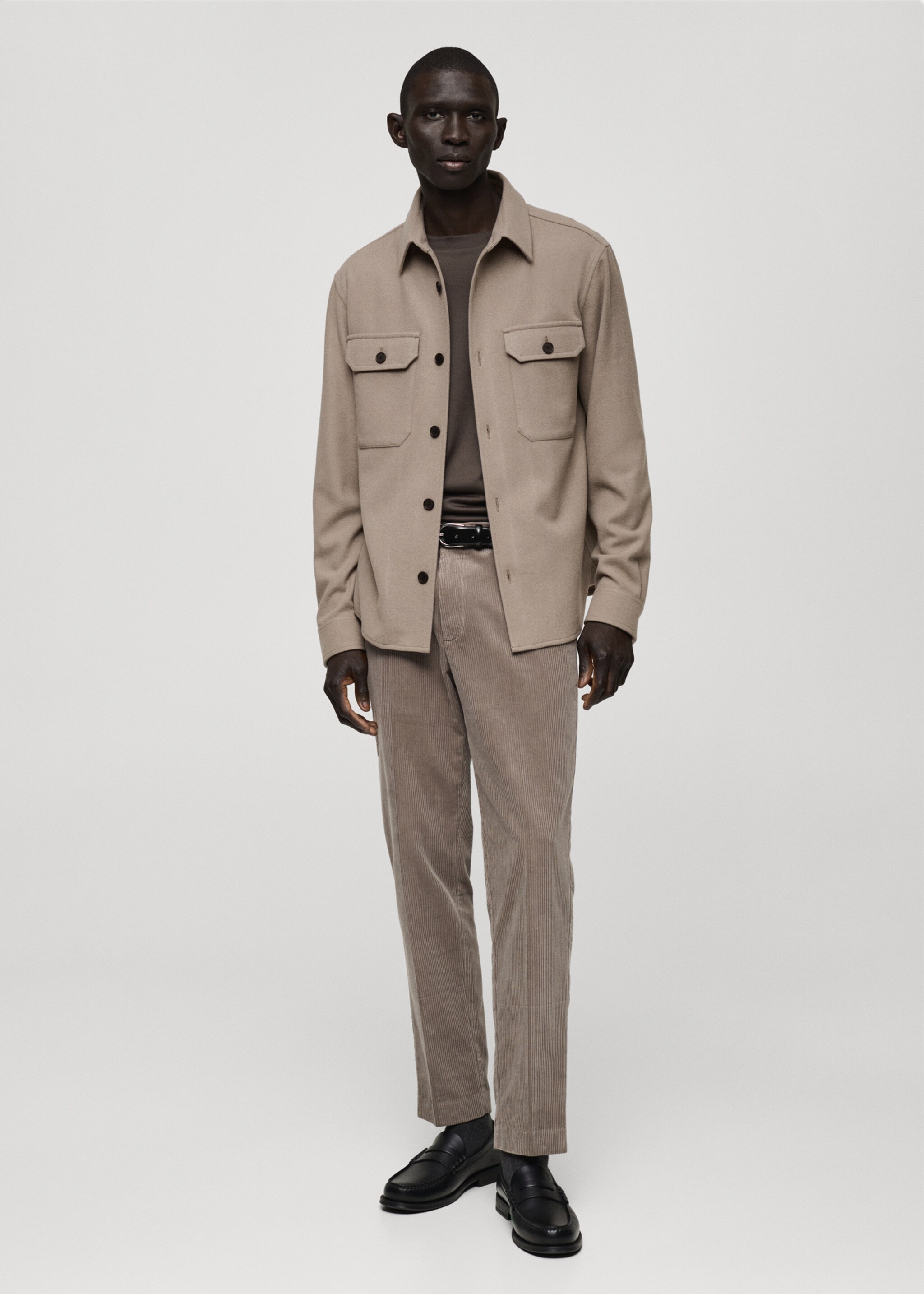 Wool-blend flannel overshirt - General plane