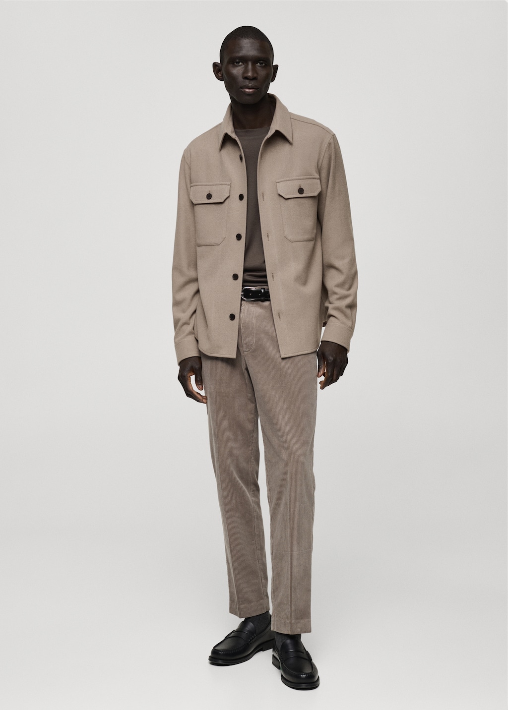 Wool-blend flannel overshirt