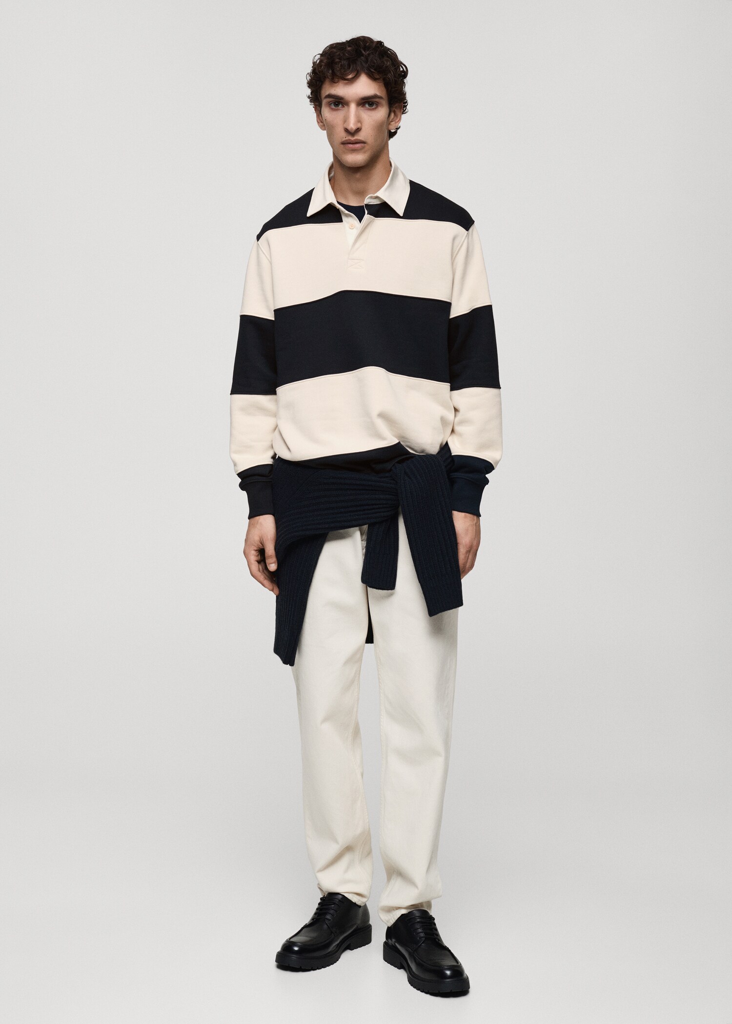 Sudadera polo algodón rayas - Plano general
