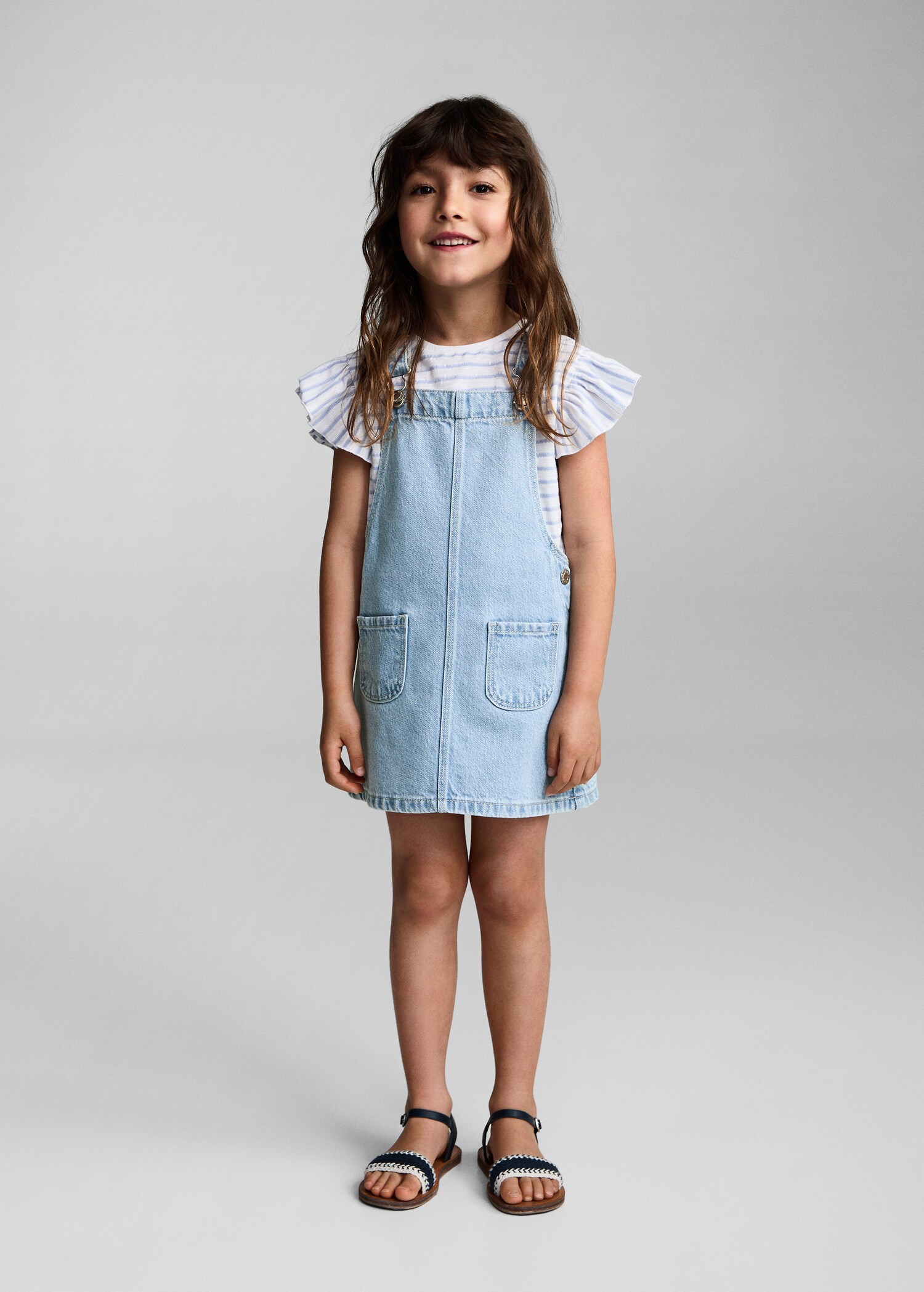 Robe chasuble courte en jean - Plan général