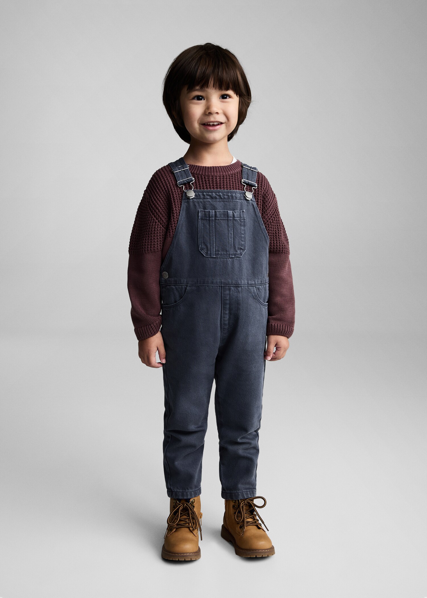 Long denim dungarees - General plane