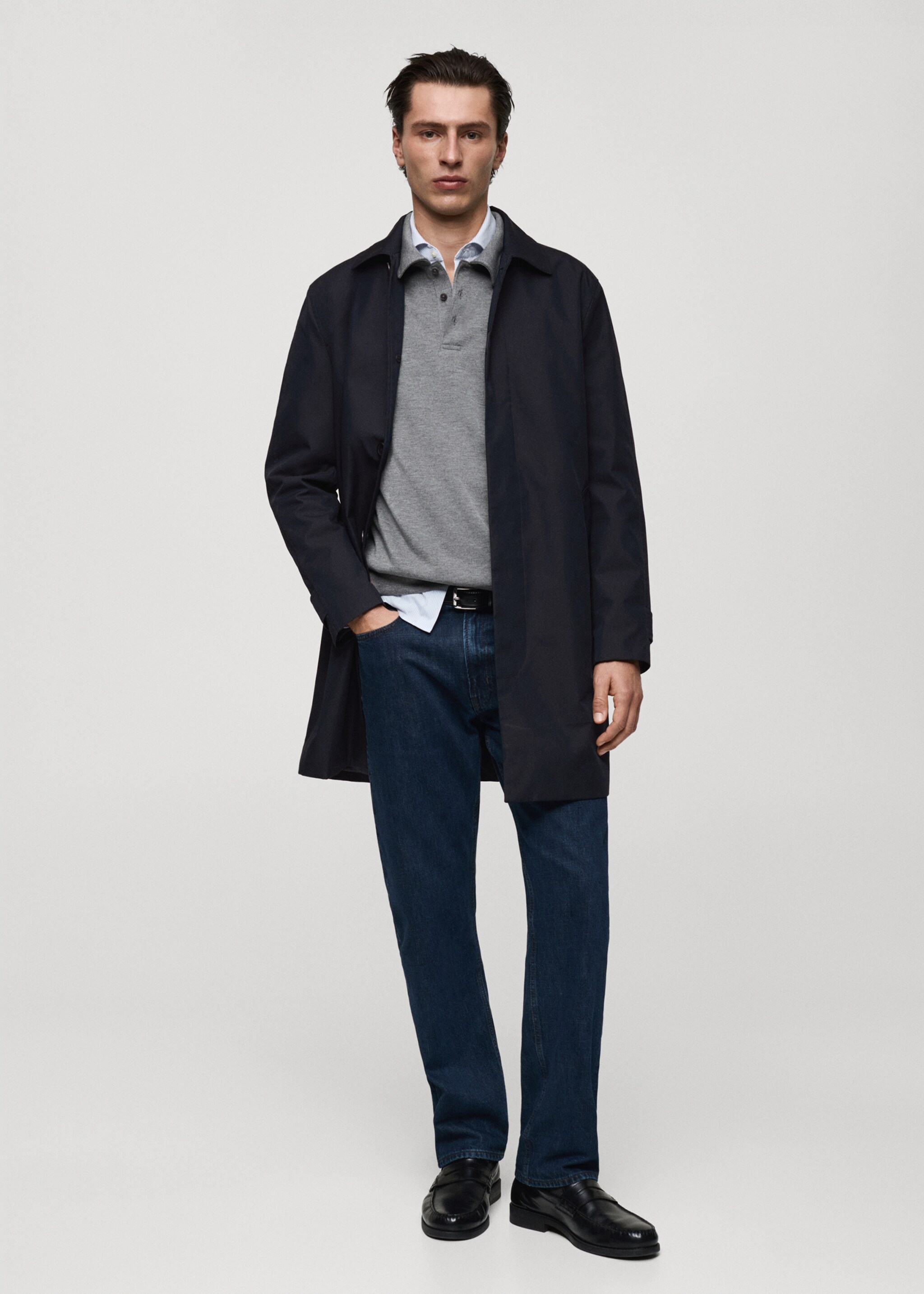 Waterafstotende klassieke trenchcoat - Overzichtstekening