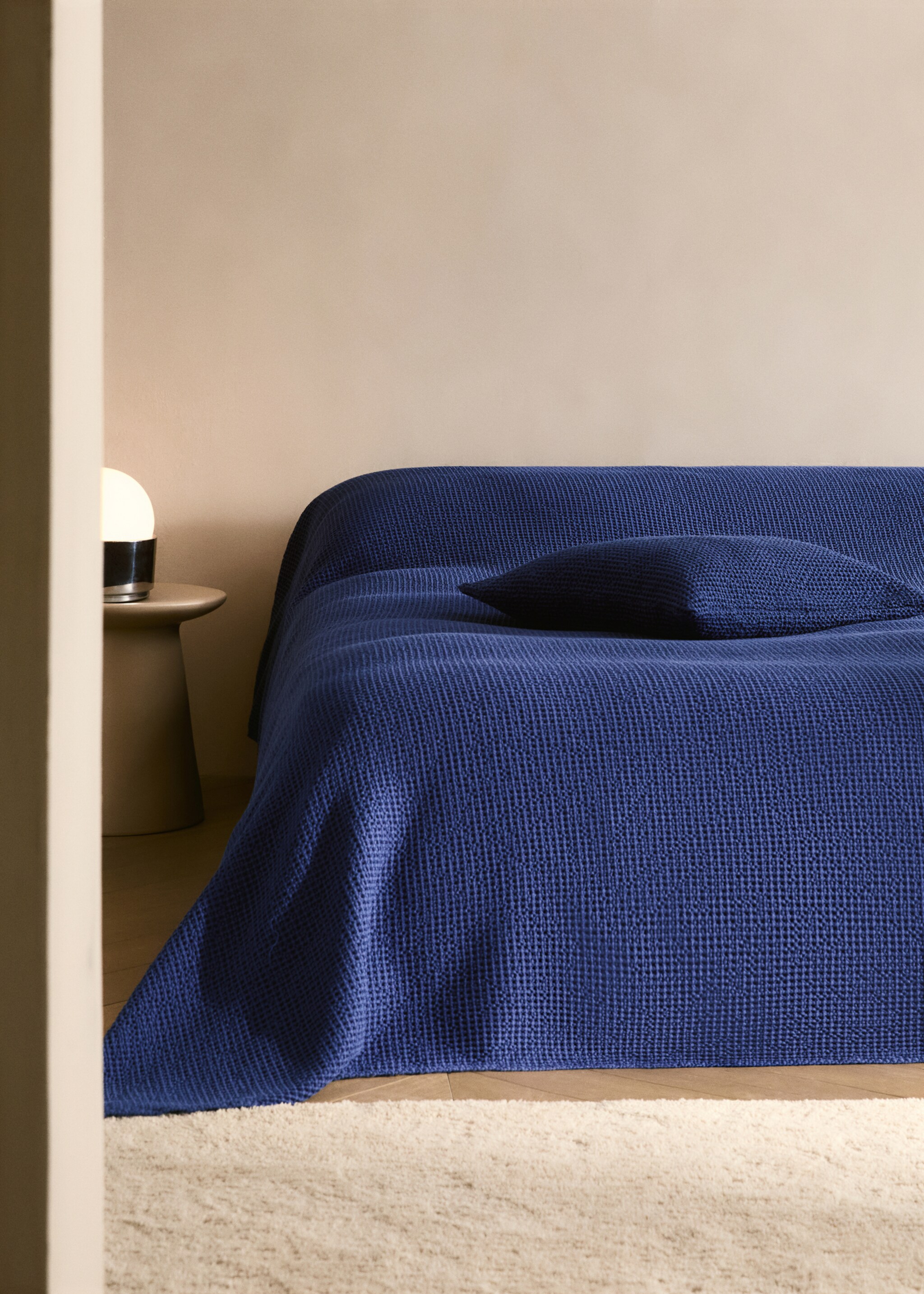 Cotton waffle garment-dyed bedspread for 180/200 cm bed - General plane