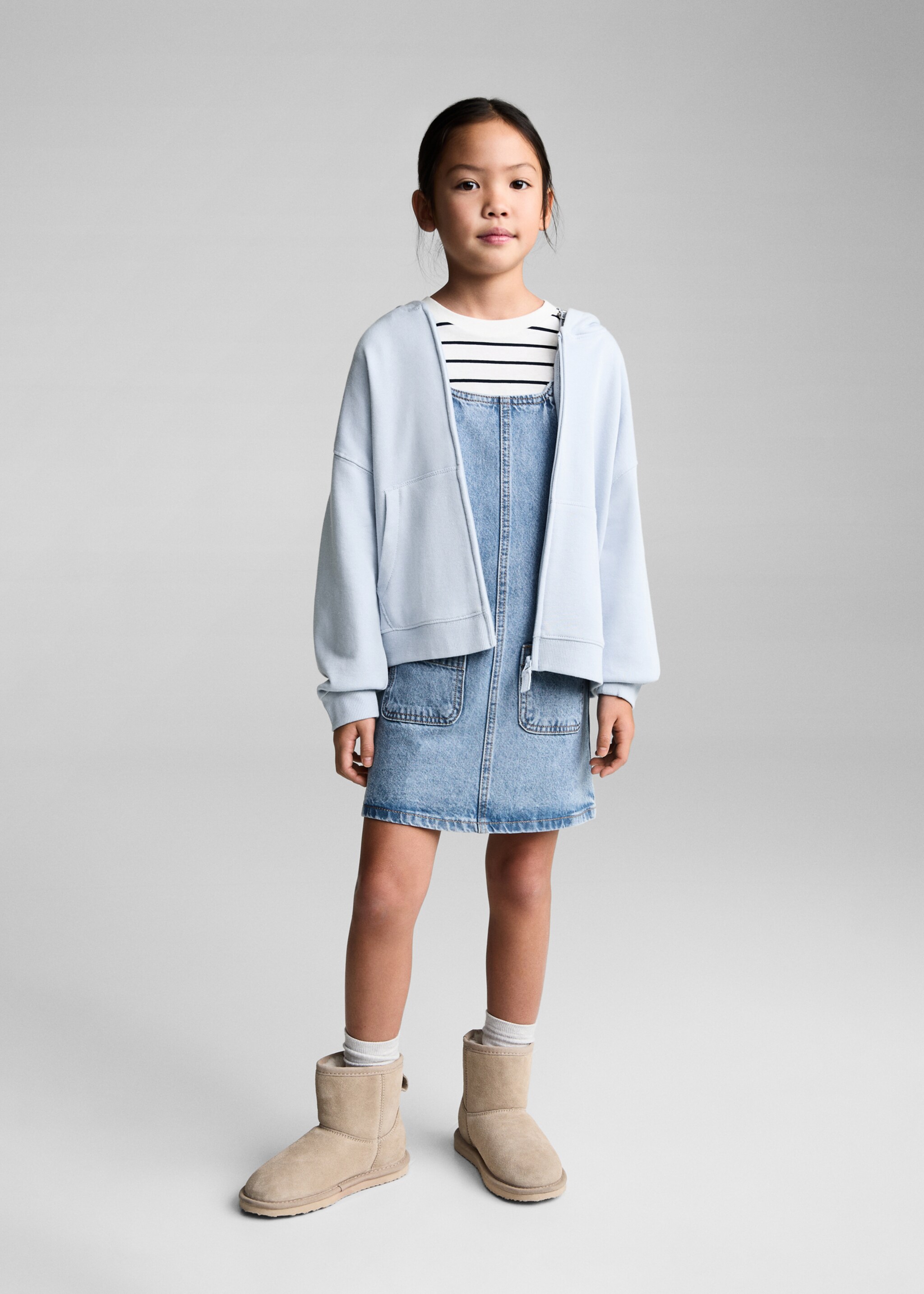Short denim pinafore - General plane