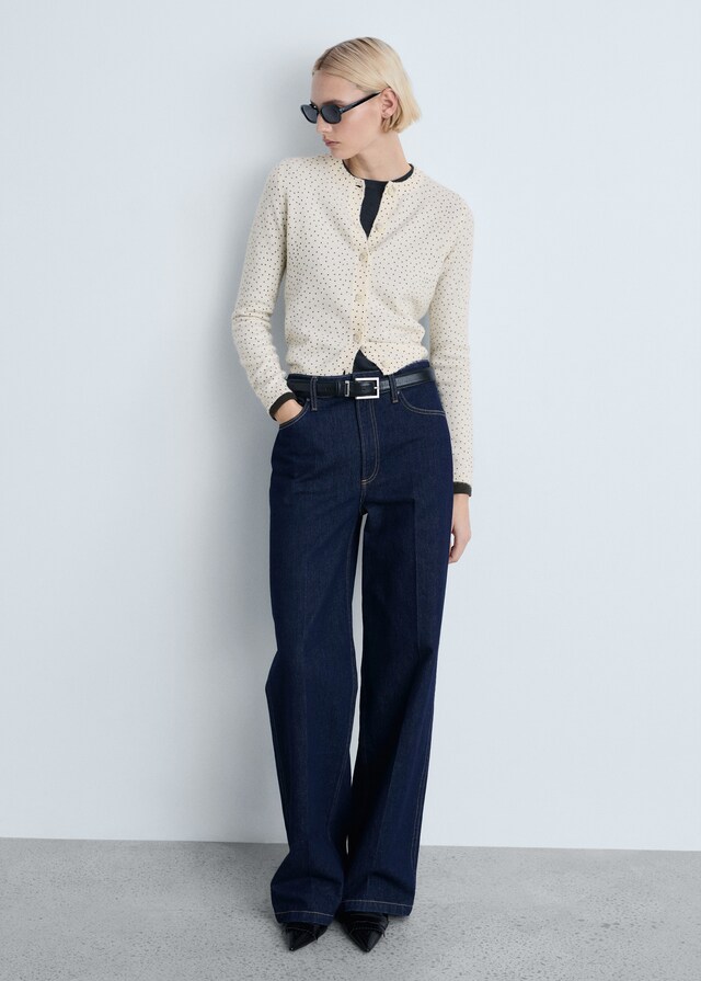 Polka-dot knitted cardigan