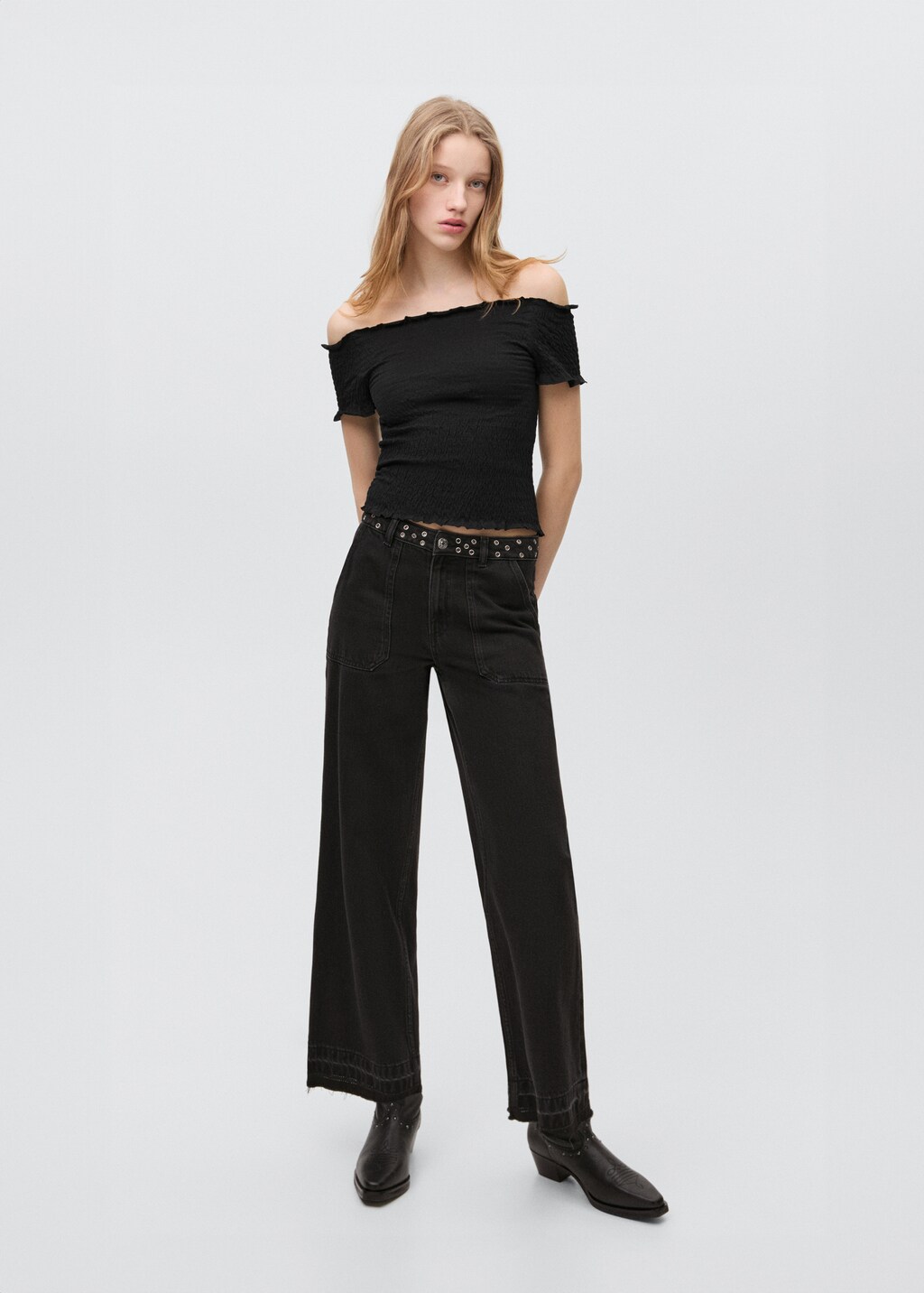 Draped off-shoulder top - Teen | MANGO USA Draped off-shoulder top - Teen | MANGO USA