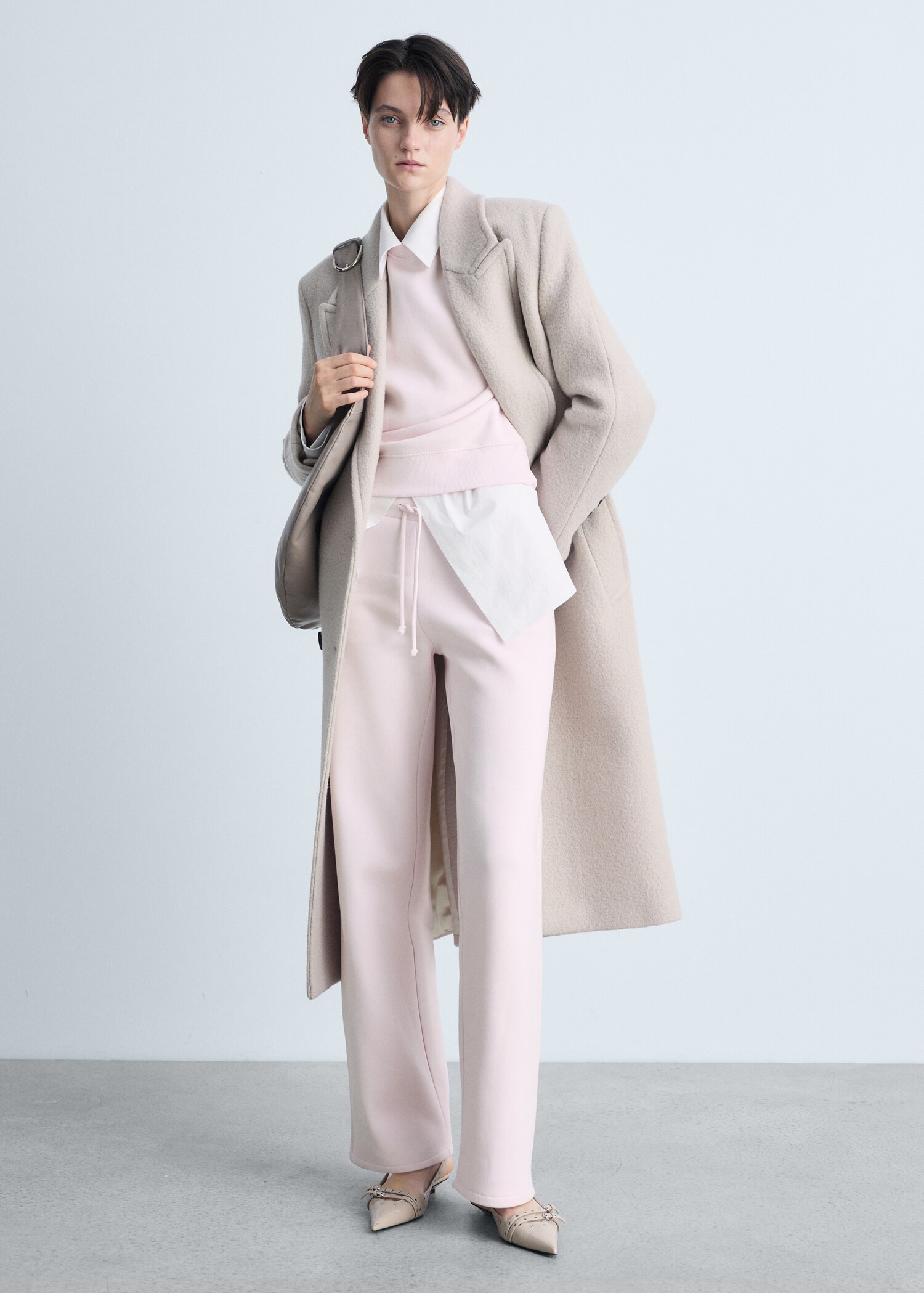 Wide-leg cotton joggers - General plane