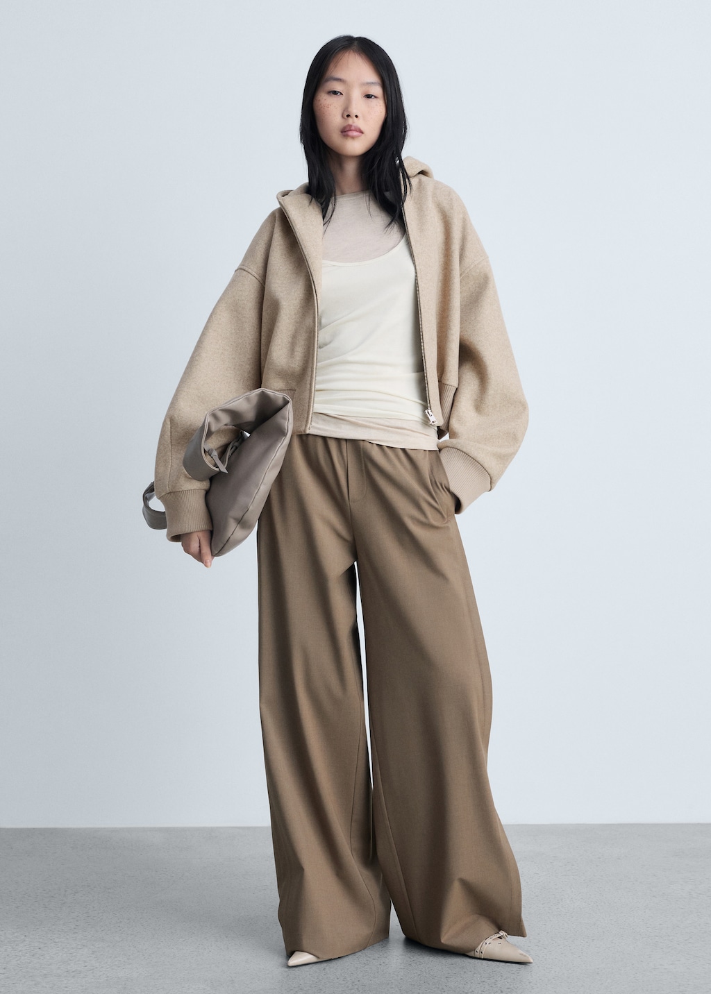 Thumbnail of Oversized hooded jacket - Sand