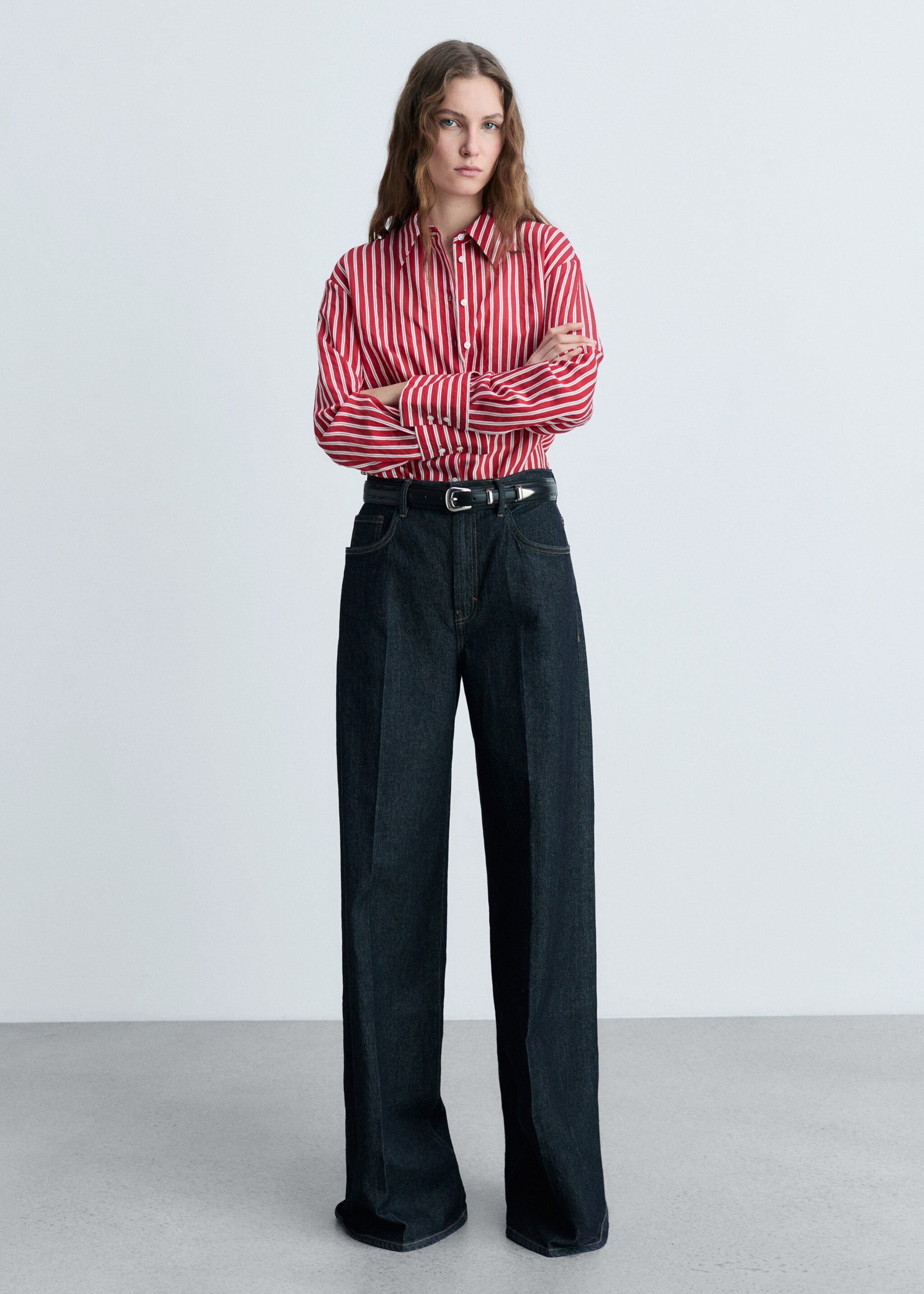 Striped straight shirt - General plane