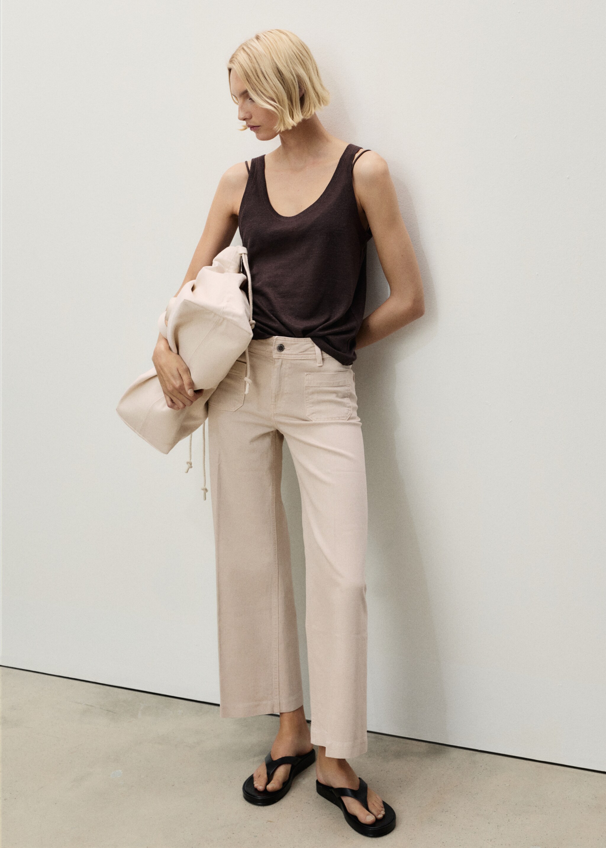 Jeans wideleg bolsillos - Plano general
