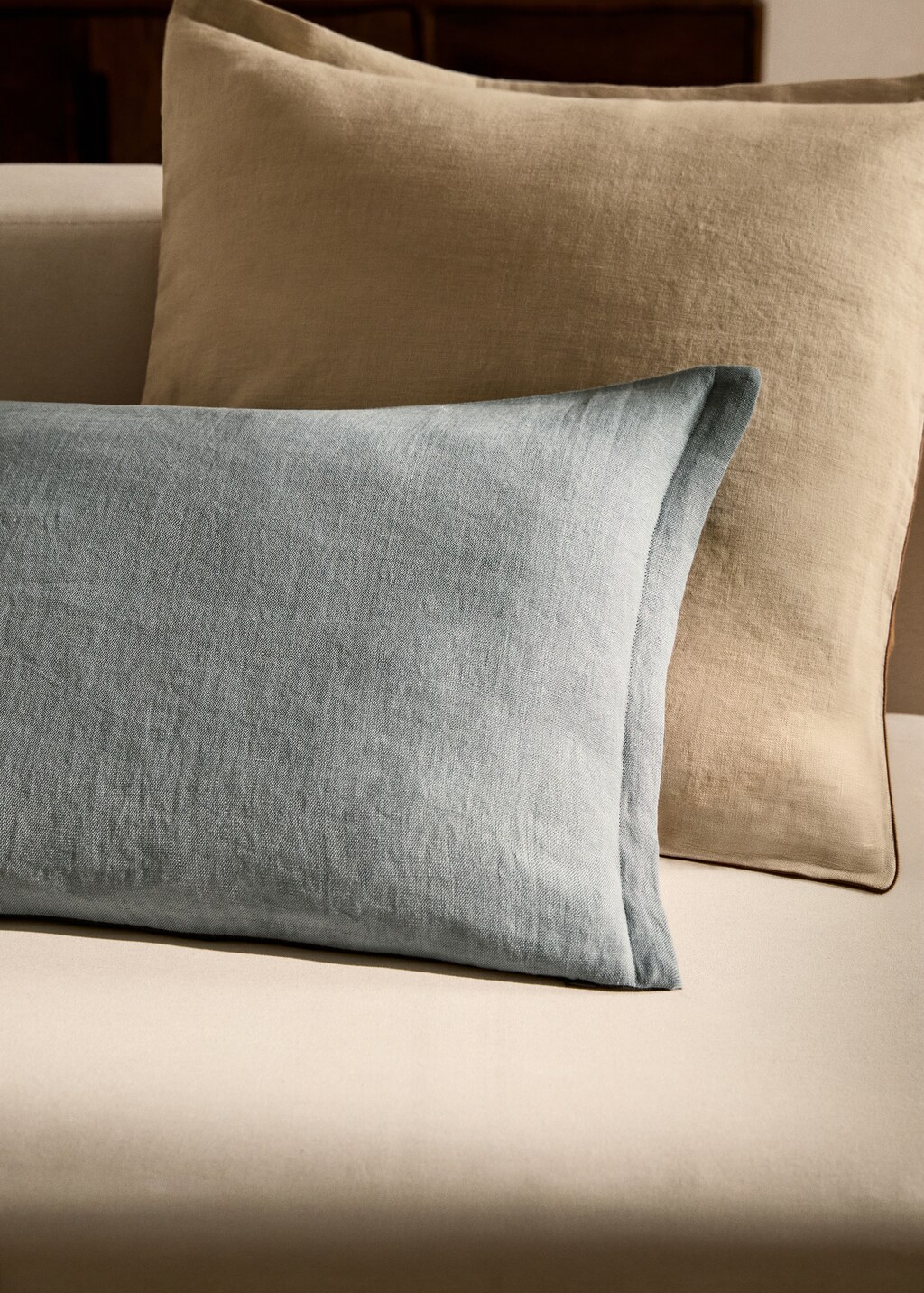 Two-tone linen cushion cover 40x60cm