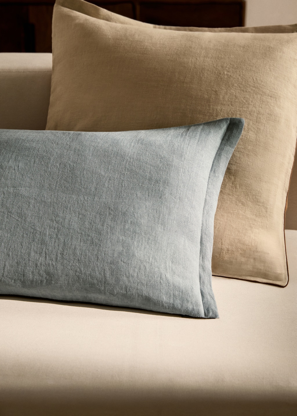Two-tone linen cushion cover 40x60cm