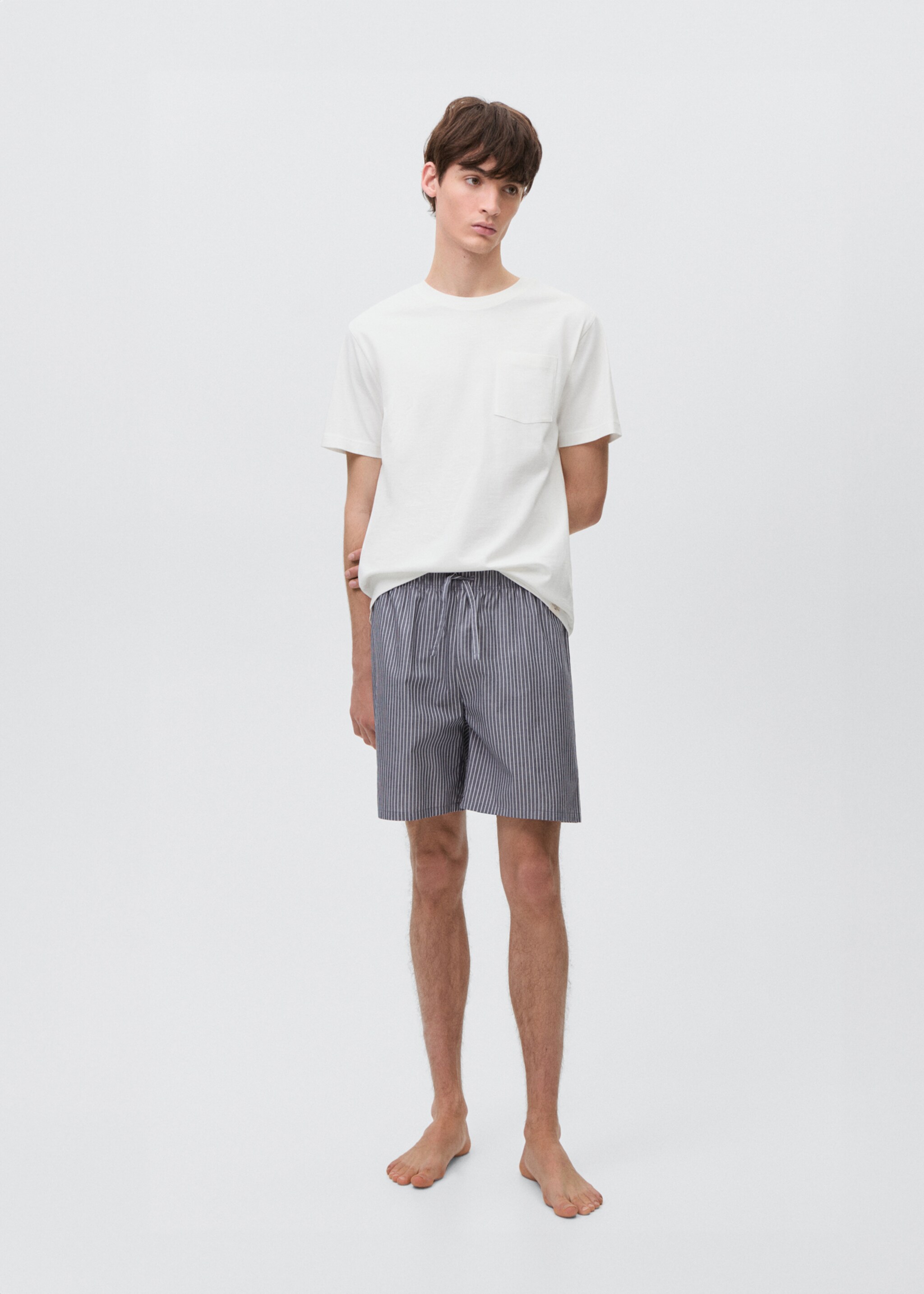 Striped cotton short pyjamas - General plane