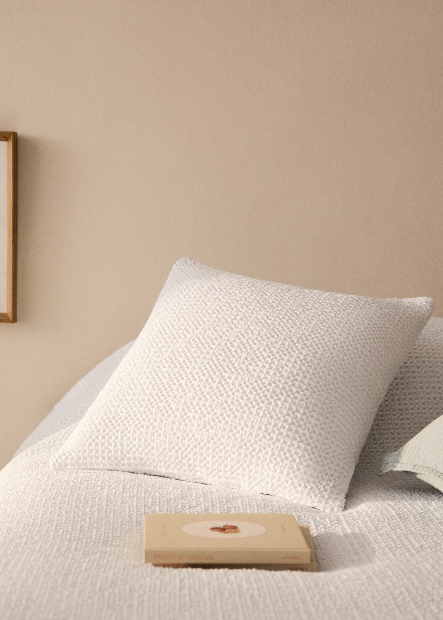 Children’s waffle-cotton garment-dyed cushion cover  40x40cm - General plane