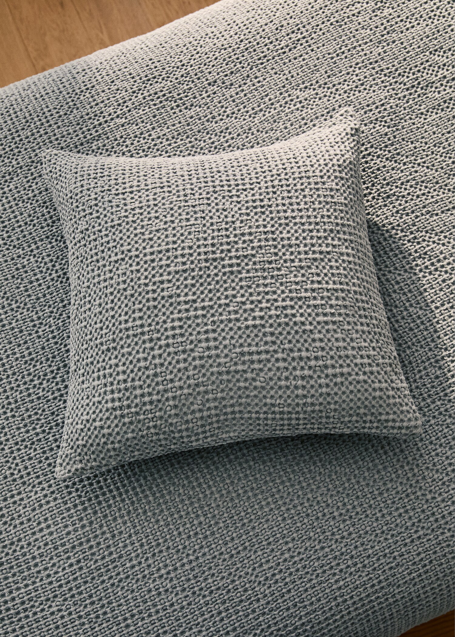 Children’s waffle-cotton garment-dyed cushion cover  40x40cm - General plane