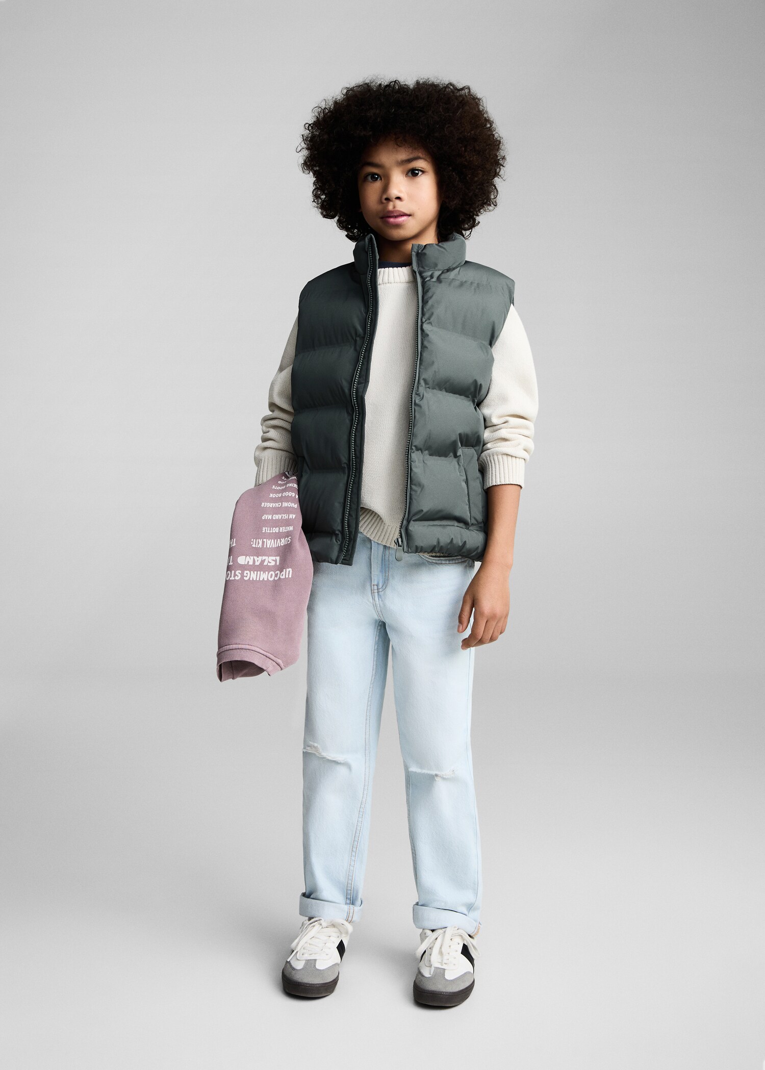 Quilted gilet with pockets - General plane