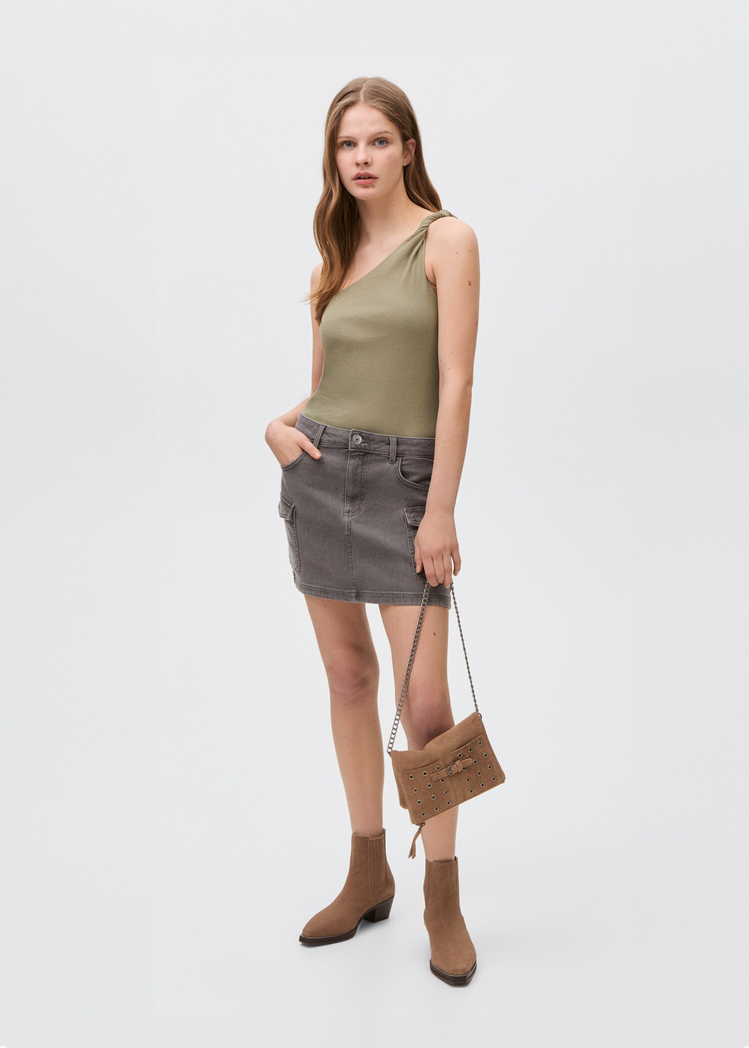 Top asymétrique coton - Plan général