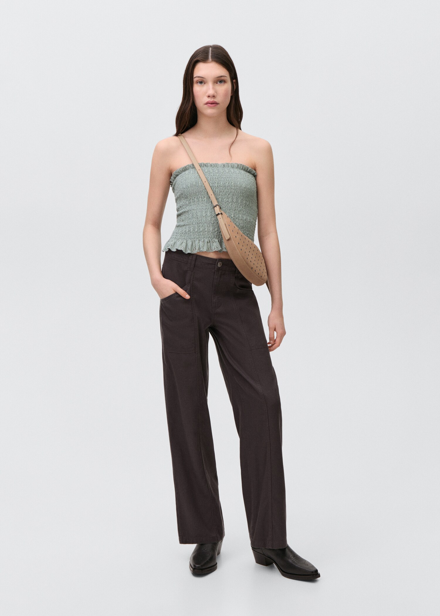 Ruched strapless top - General plane