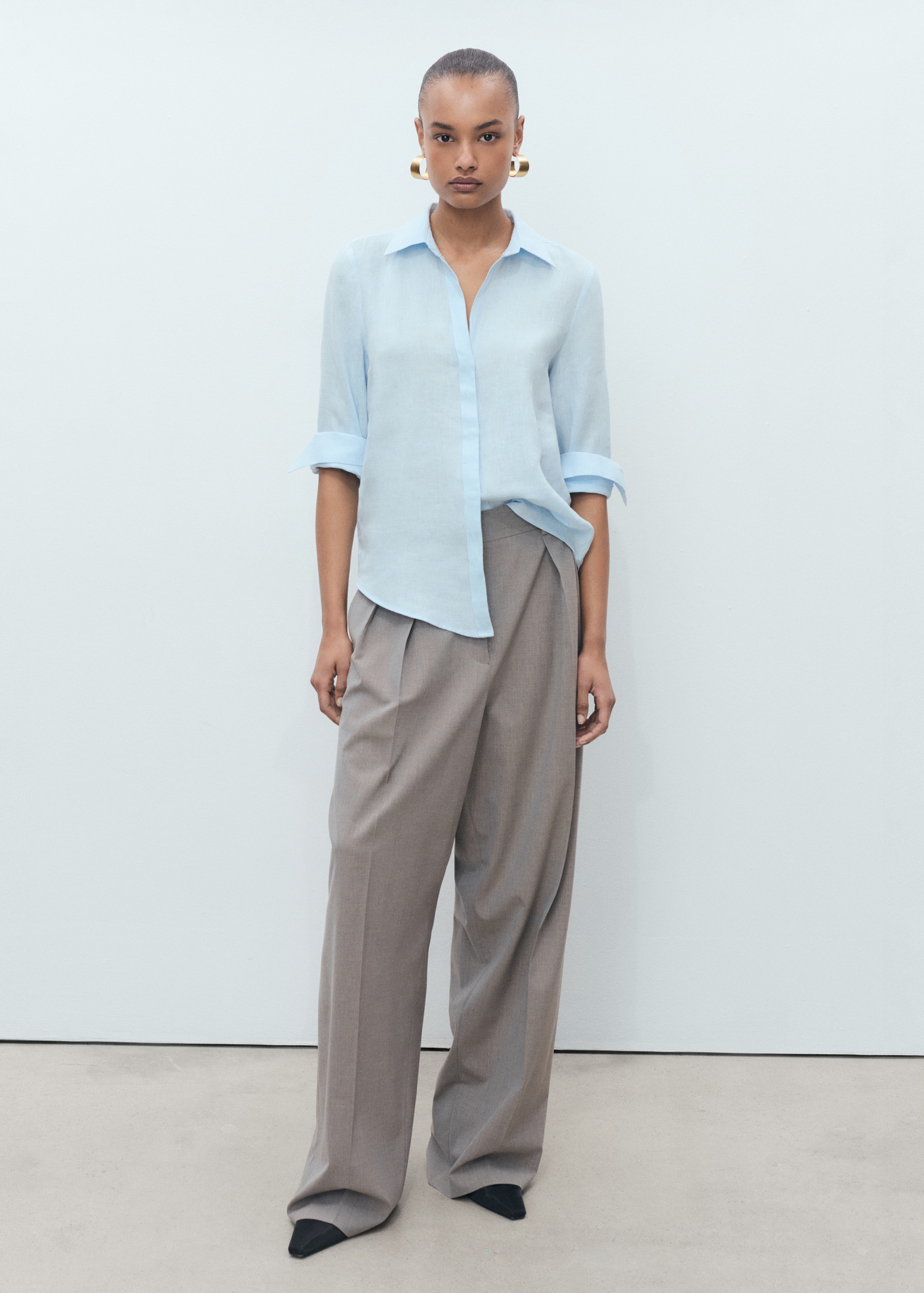 Straight linen shirt - General plane