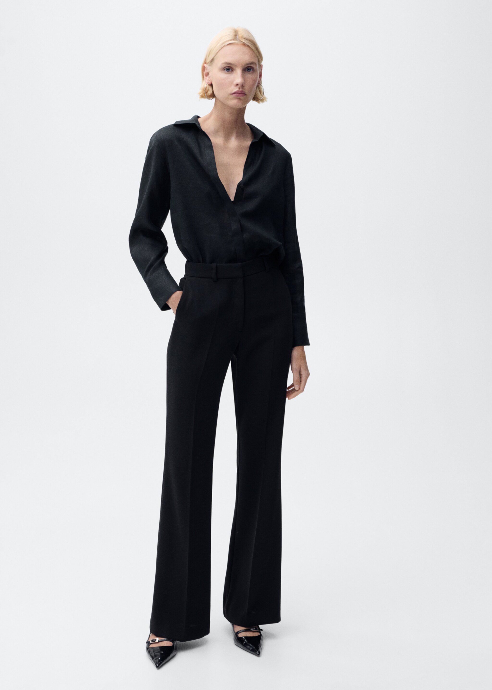 Straight linen shirt - General plane
