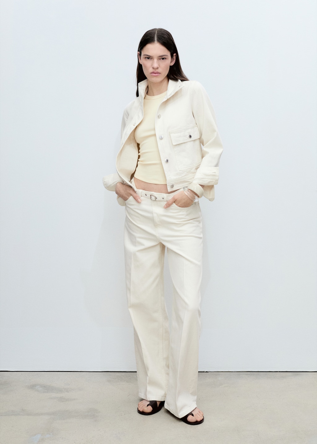 Wide leg jeans with belt - image 2