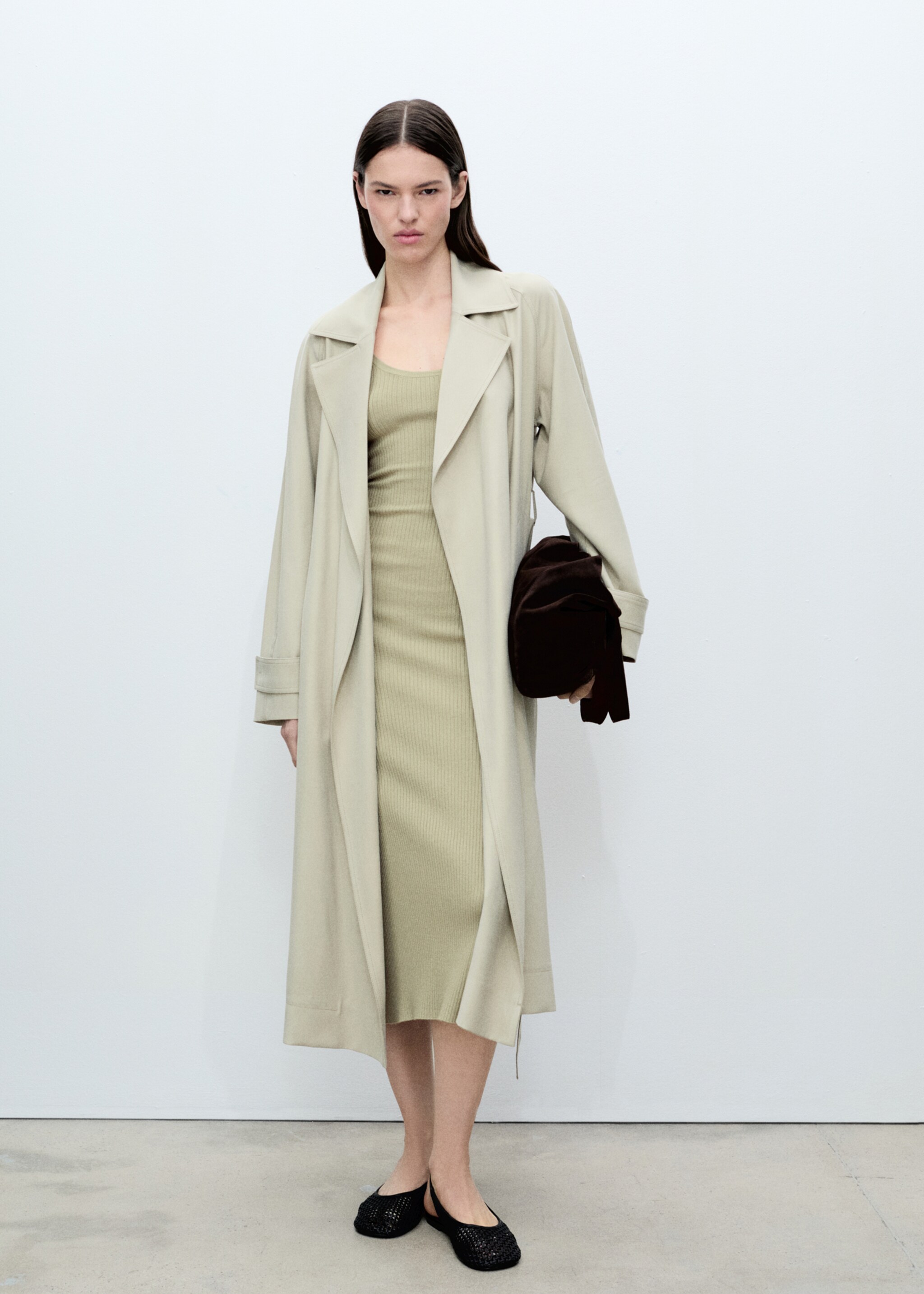Rib-knit midi-dress - General plane