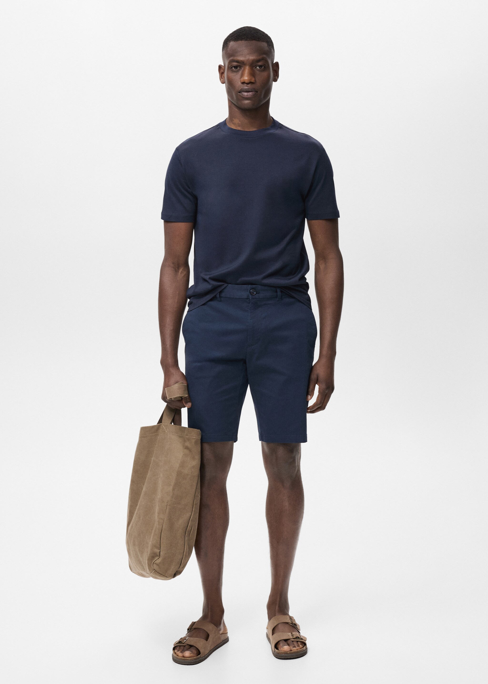 Bermuda slim-fit chino coton - Plan général