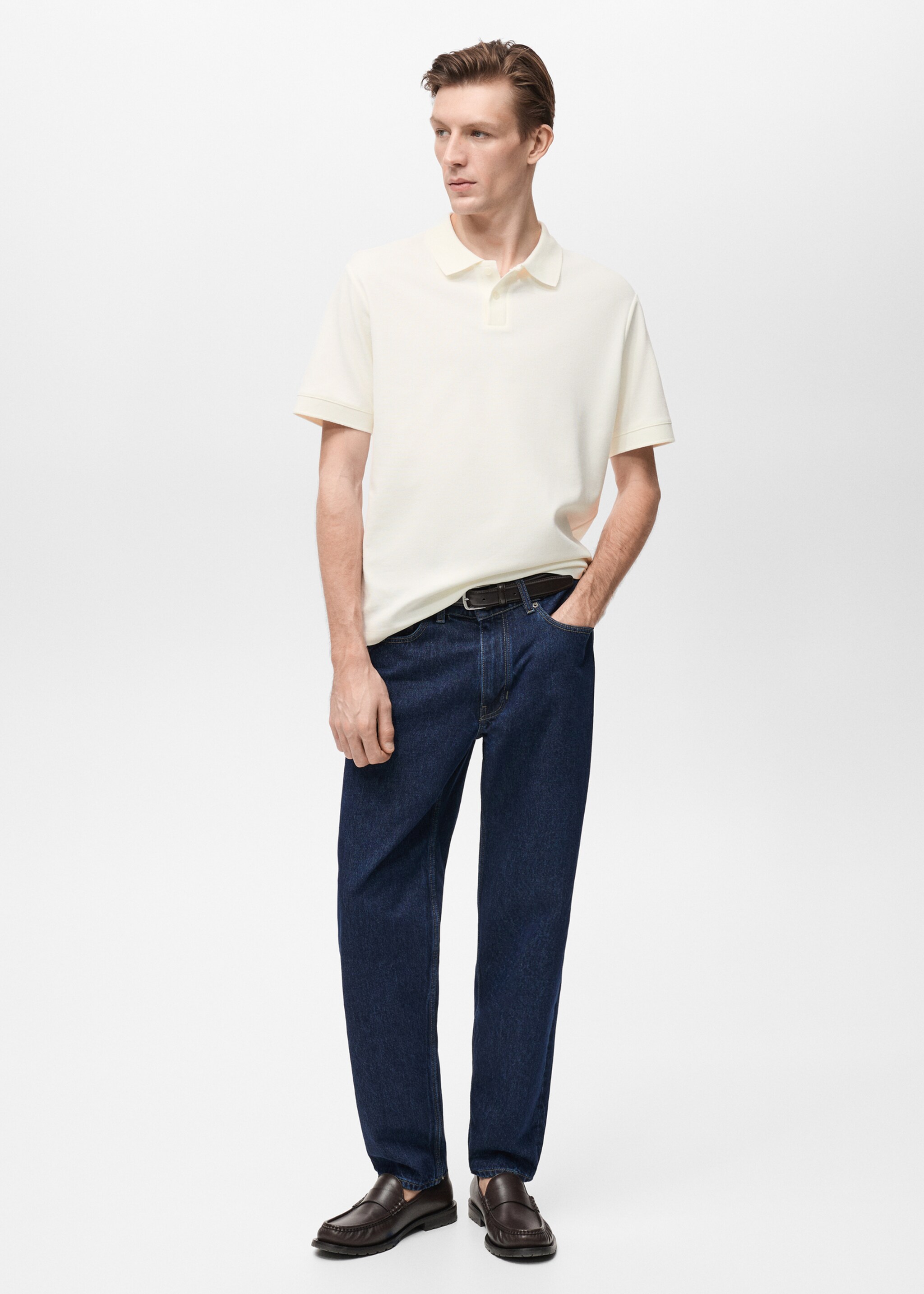 Structured knitted polo shirt - General plane