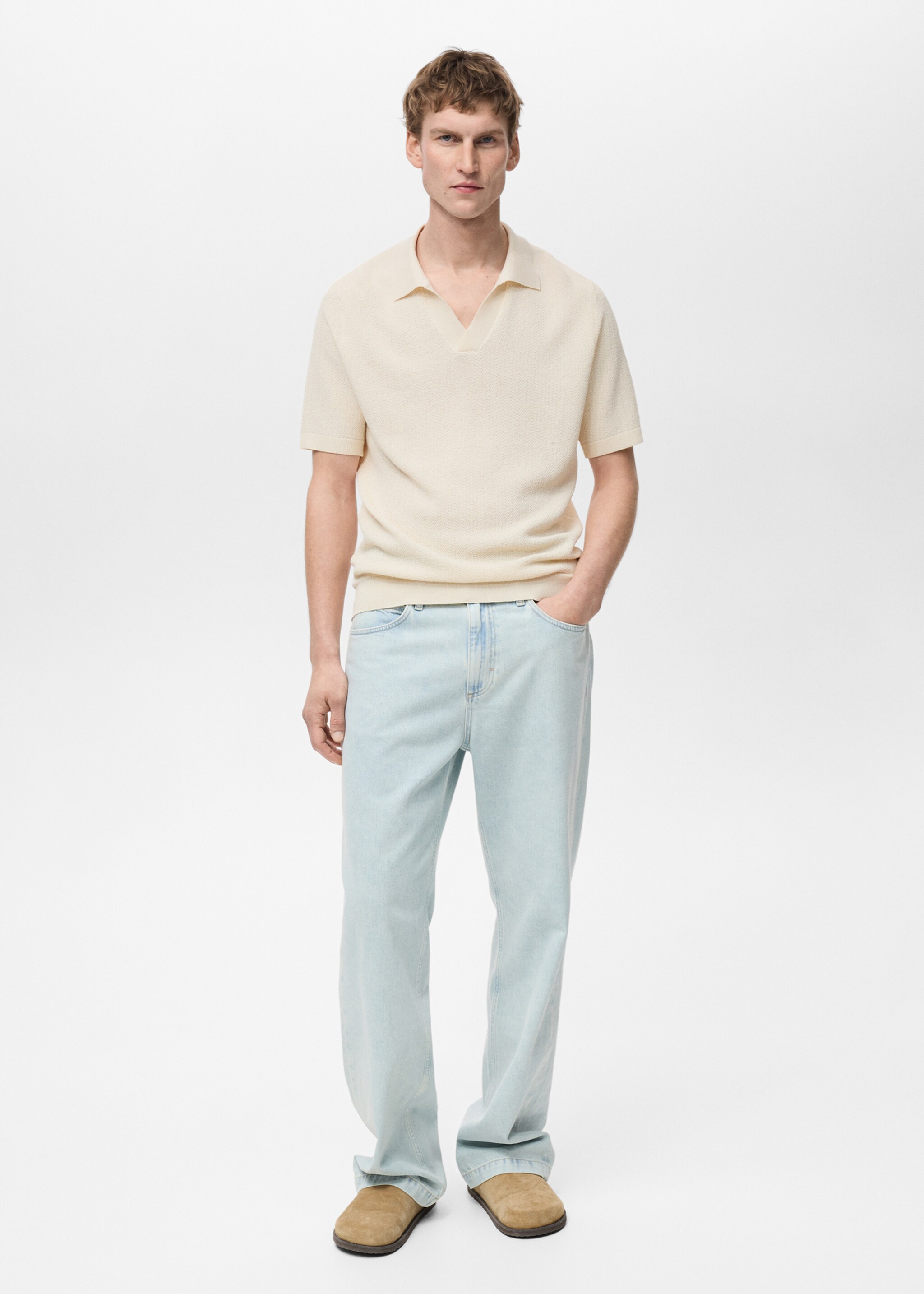 Feinstrick-Poloshirt - Allgemeine Ansicht