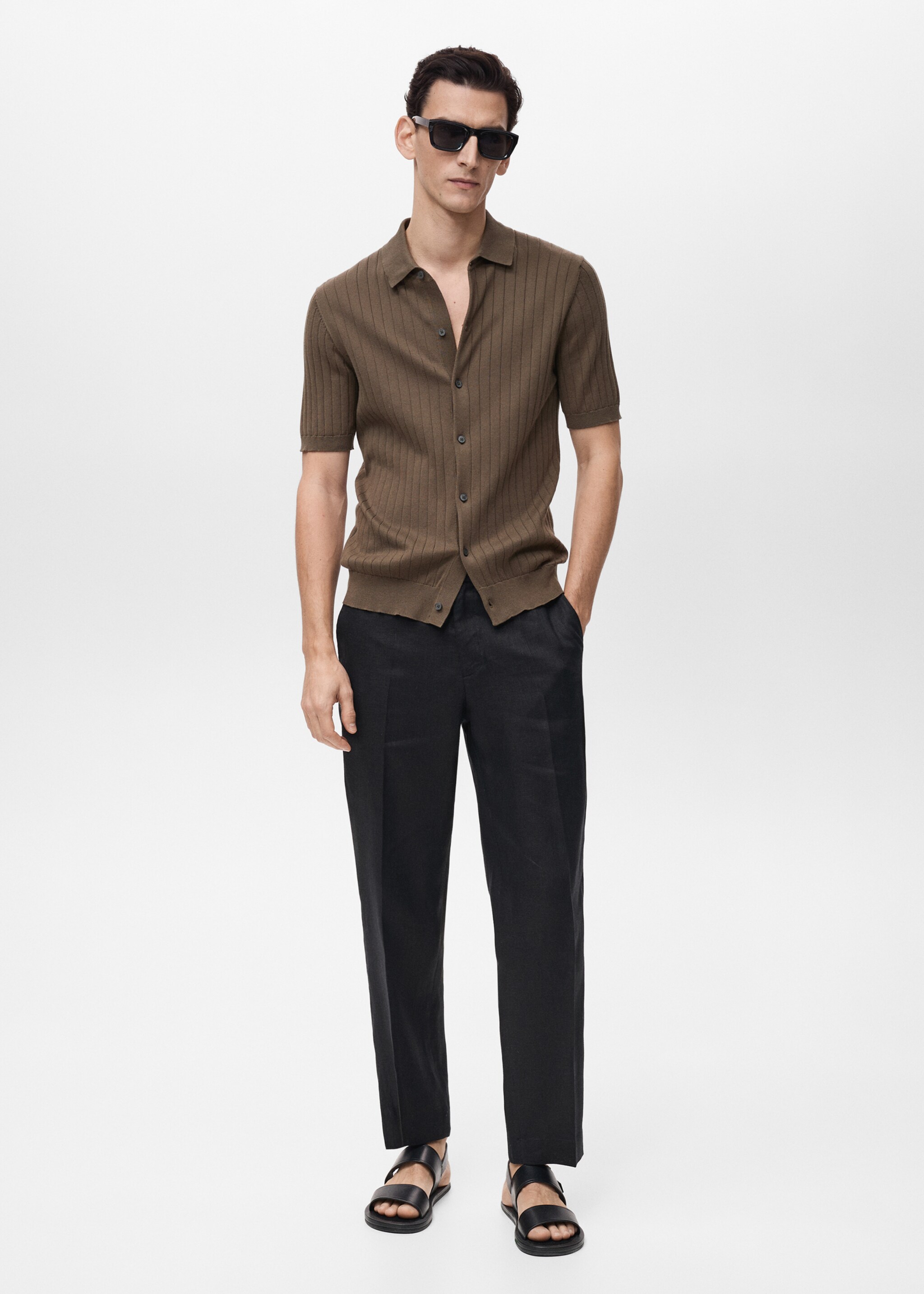 Chemise maille côtelée fine - Plan général