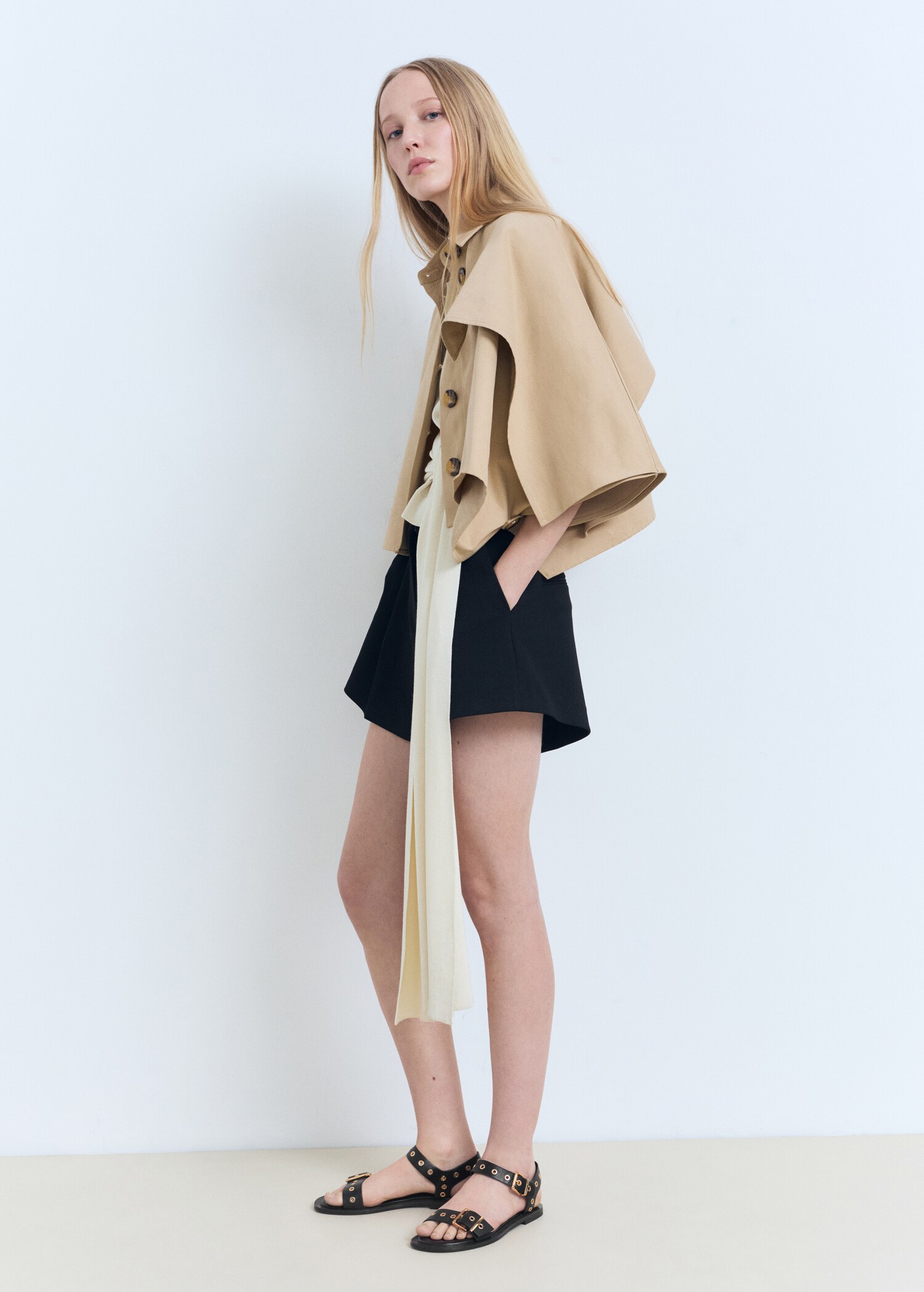 Strap sandals with buckles and eyelet details - General plane