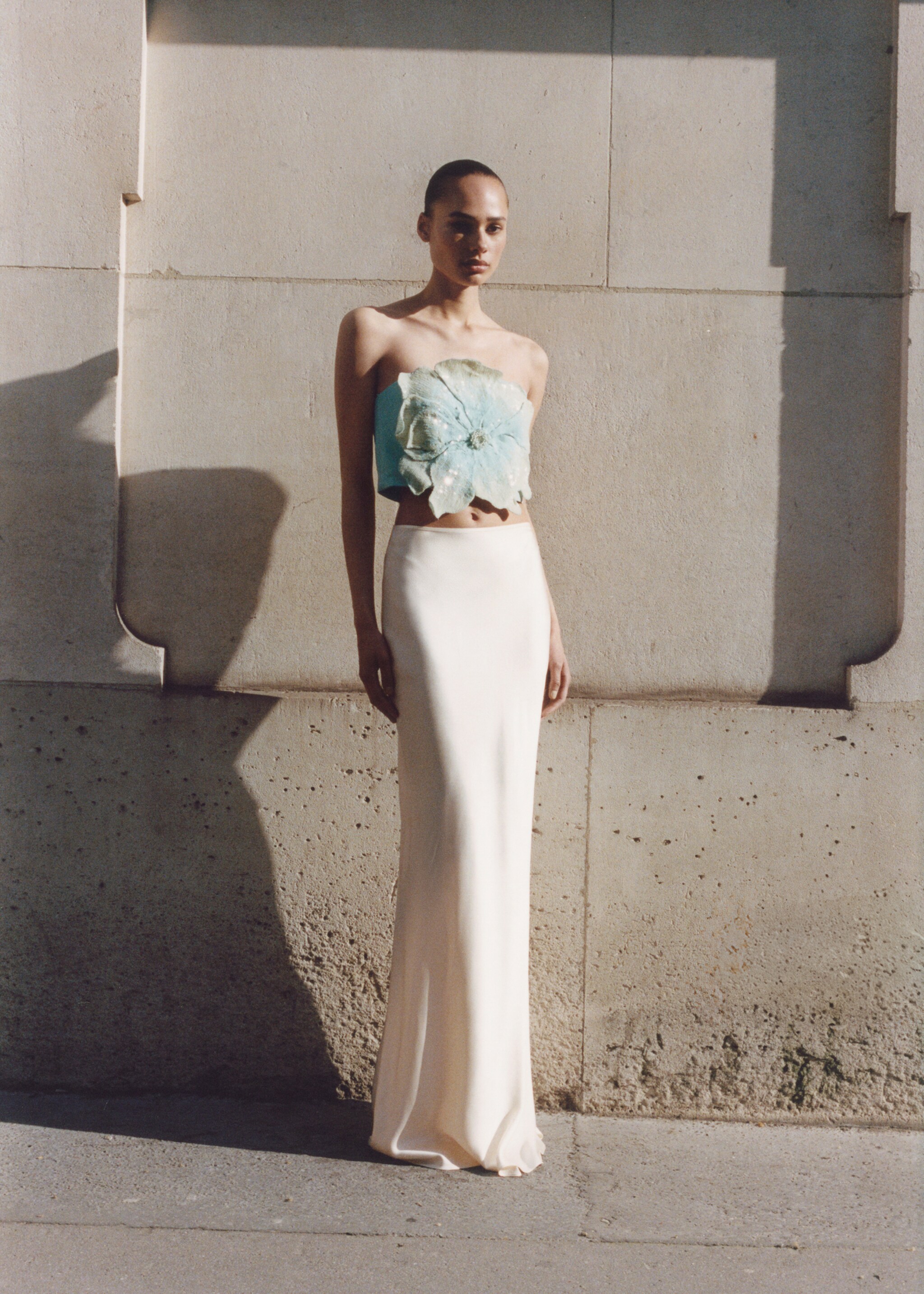 Satin maxi-skirt - General plane